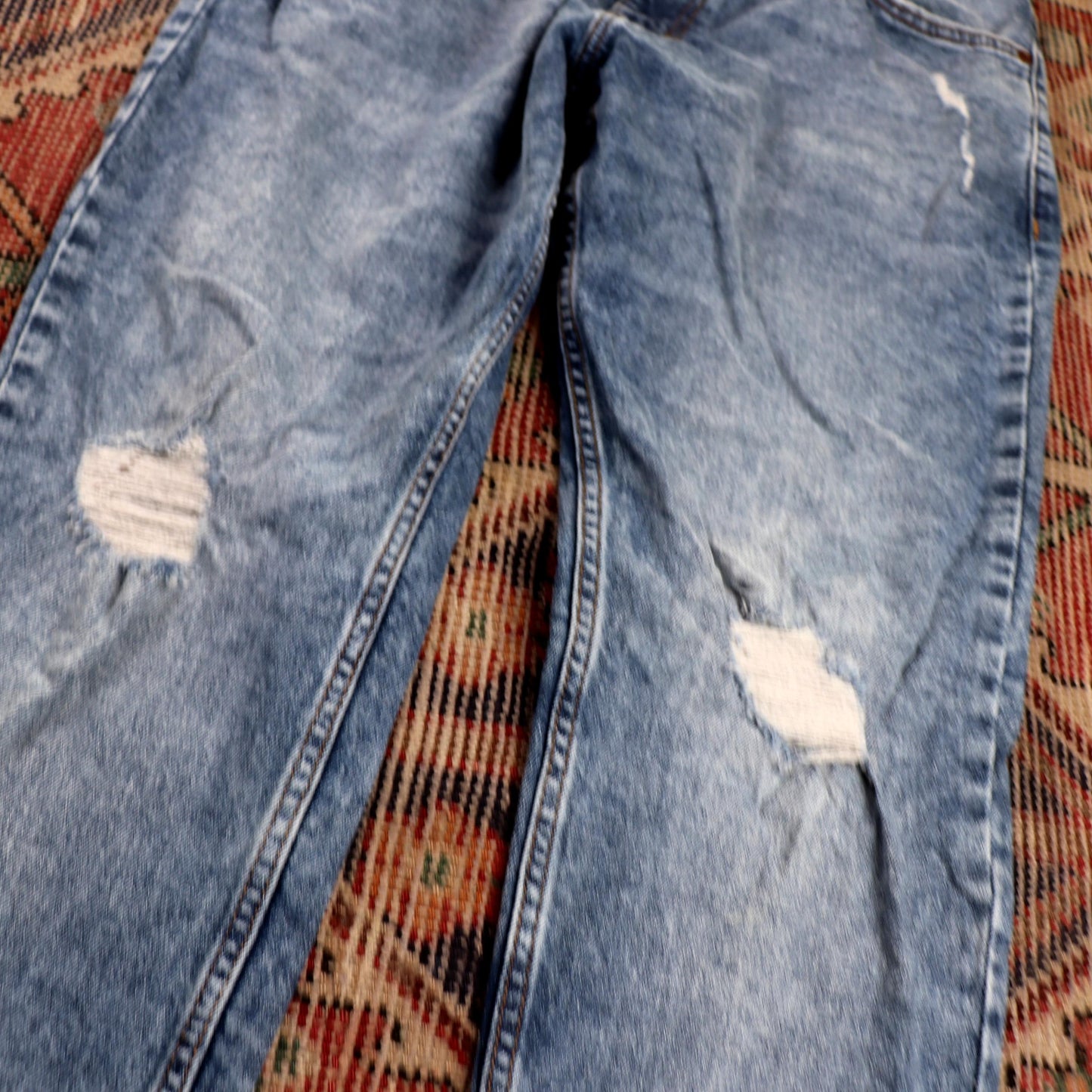Lee W32 L29 Straight Leg Relaxed Fit Classic Ripped Style Blue Denim Jeans