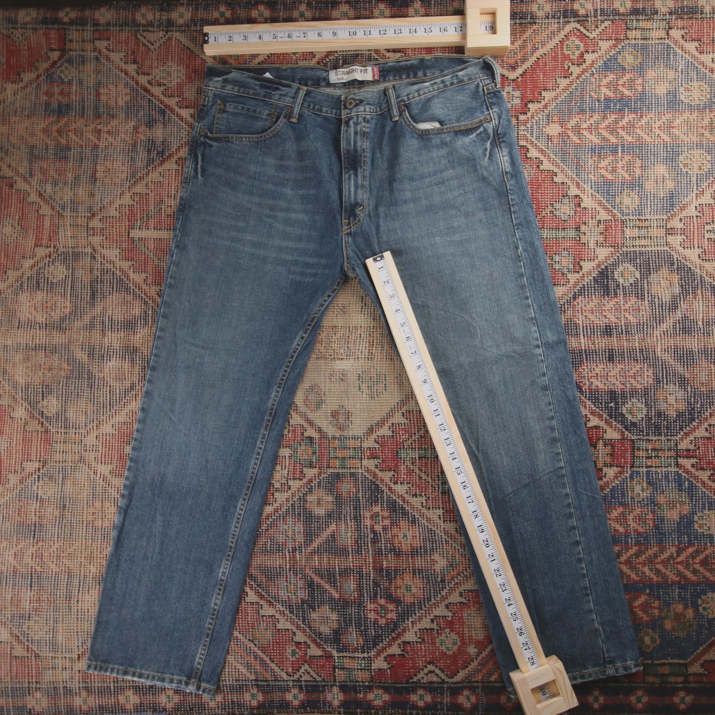 Levi's 505 Red Tab W38 L30 Straight Leg Regular Fit Blue Denim Jeans