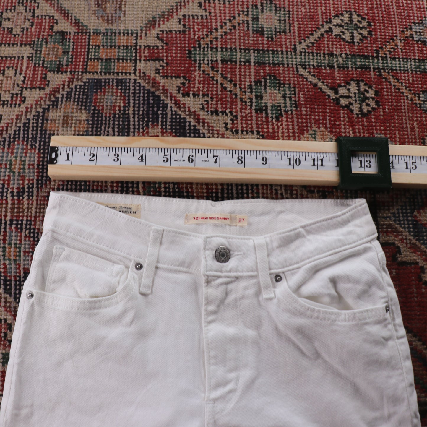 Levi's 721 Red Tab W26 L26 Skinny White Denim Jeans