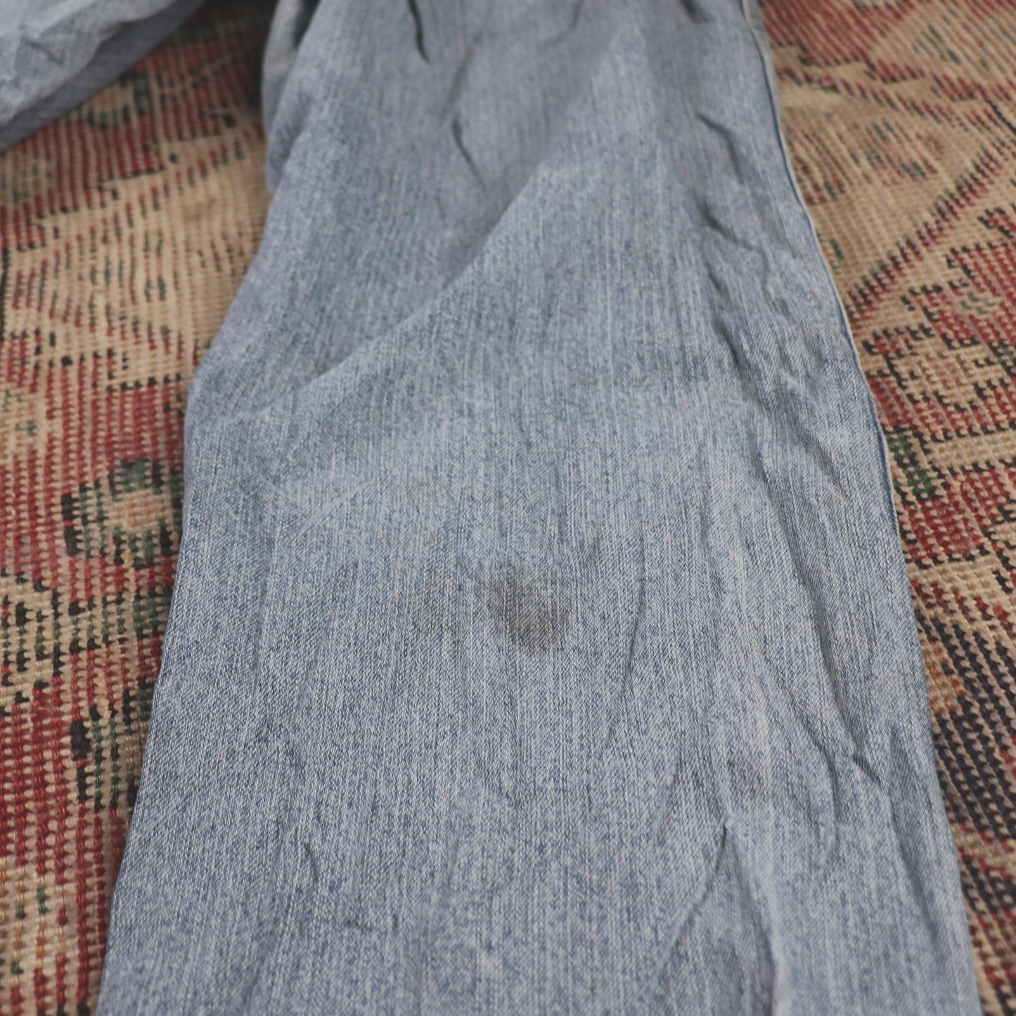 Wrangler W38 L33 Straight Leg Relaxed Fit Blue Denim Jeans