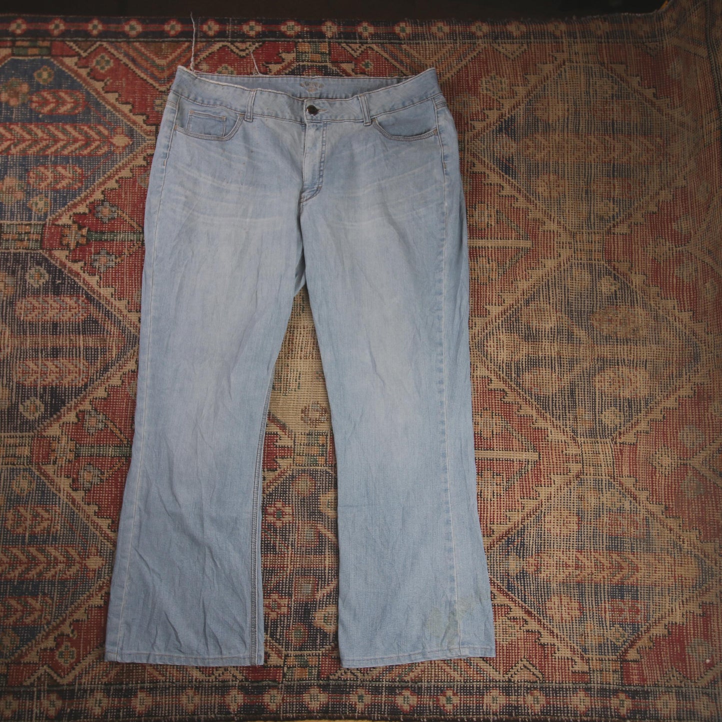 Lee W38 L28 Flared Blue Denim Jeans