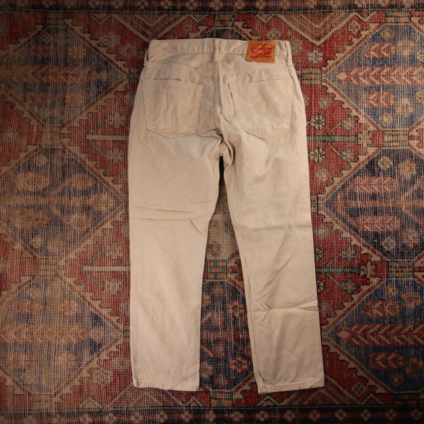 Levi's 541 W30 L27 Tapered Leg Beige Denim Jeans