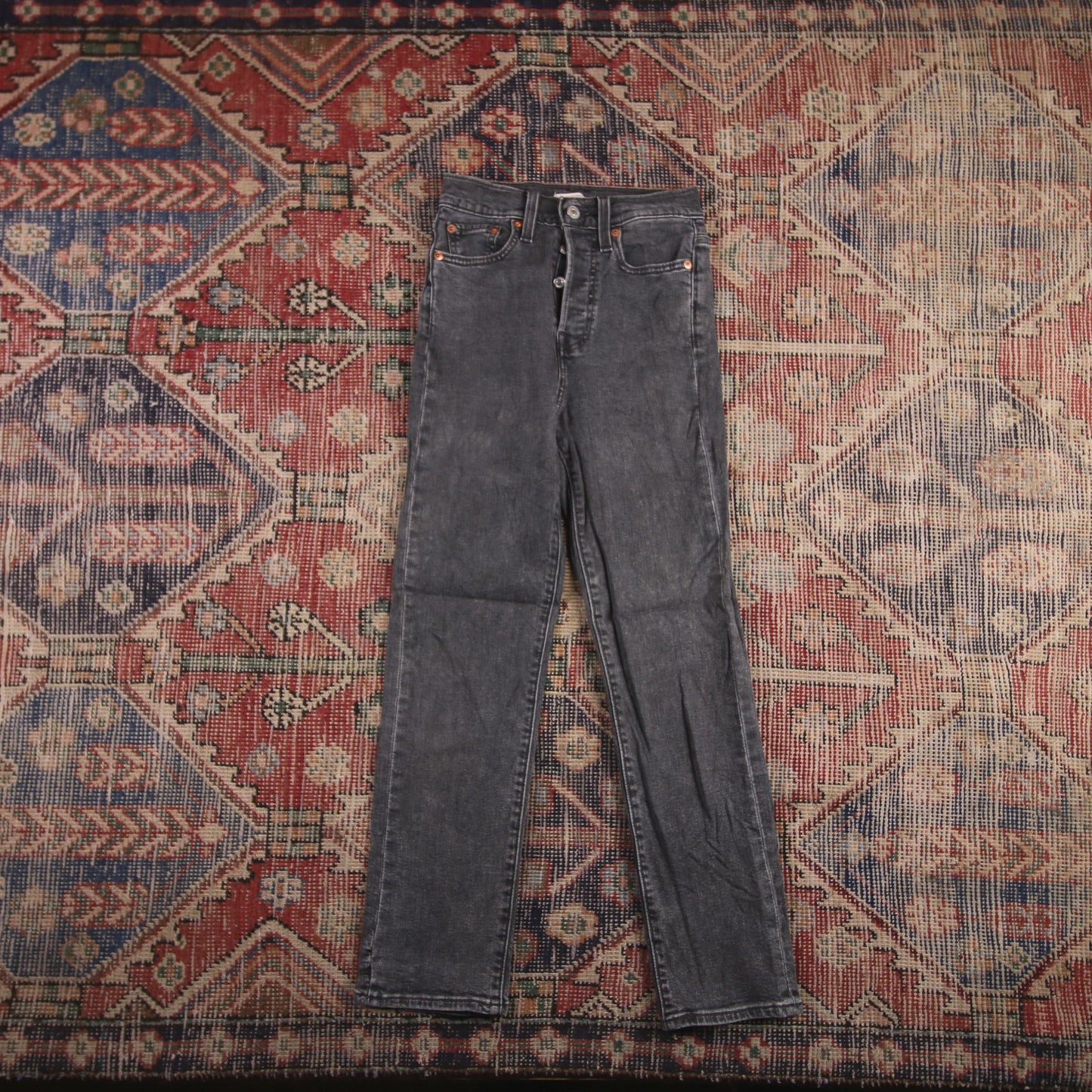 Levi's 501 W24 L26 Original Fit Black Denim Jeans