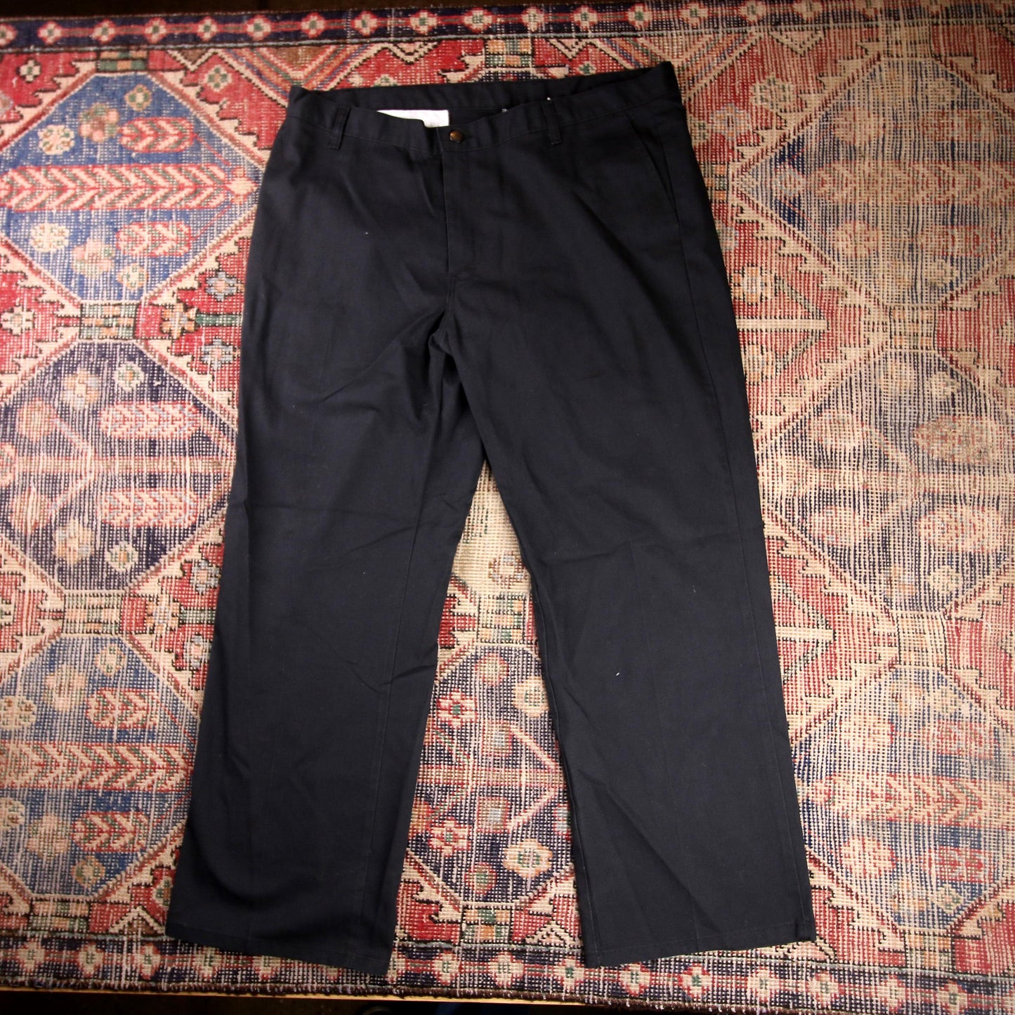 Dickies W40 L29 Straight Leg Black Cotton Blend Trousers