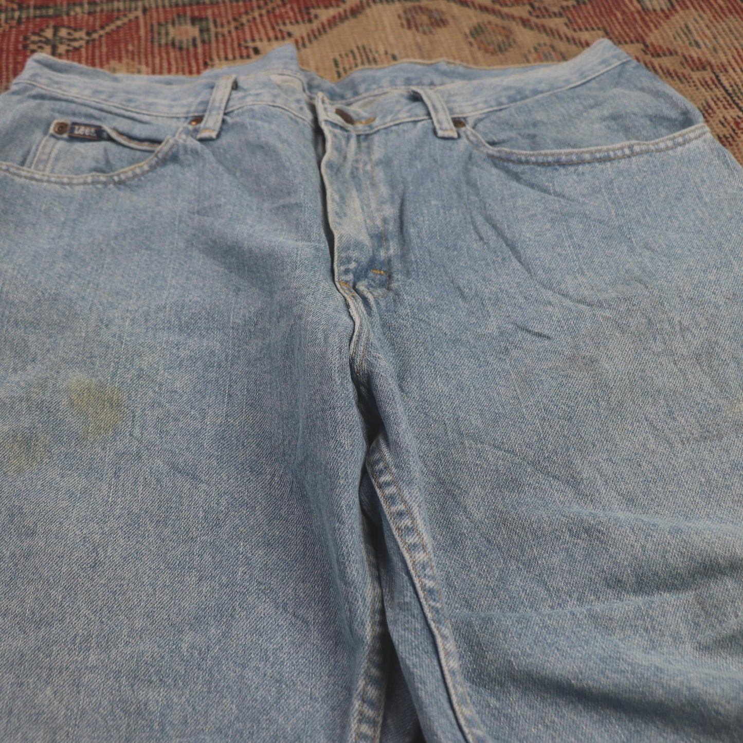 Lee W36 L30 Straight Leg Relaxed Fit Blue Denim Jeans