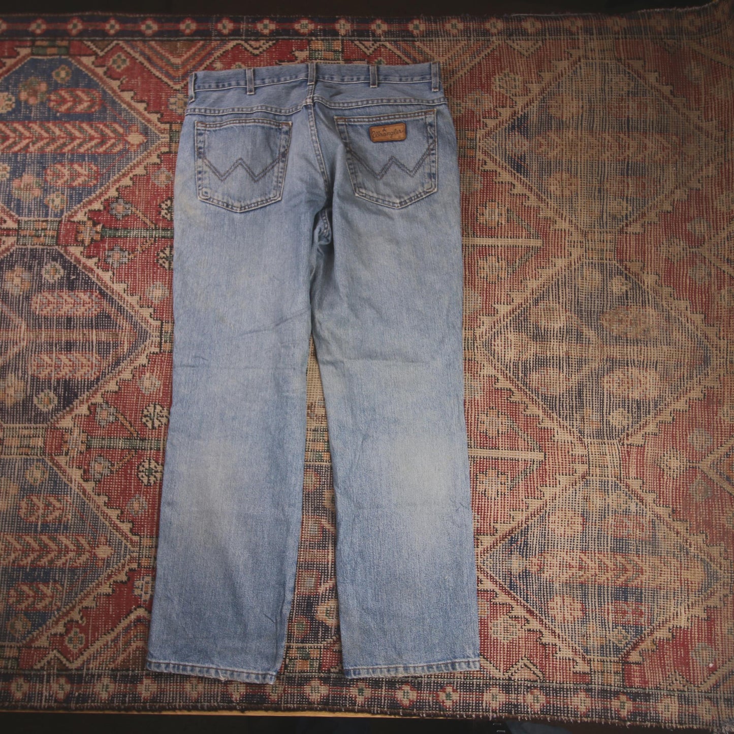 Wrangler W36 L29 Straight Leg Relaxed Fit Blue Denim Jeans