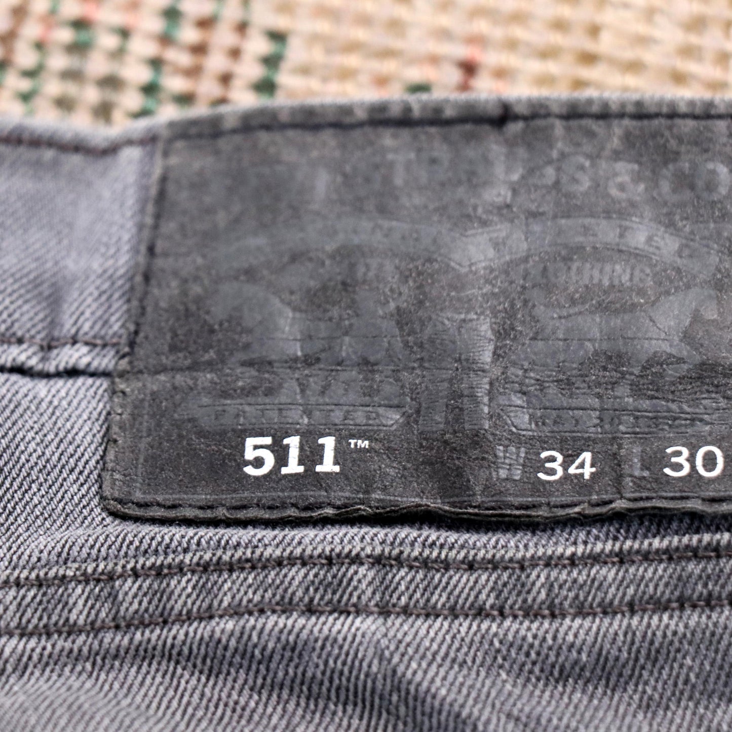 Levi's 511 W34 L26 Slim Fit Grey Denim Jeans