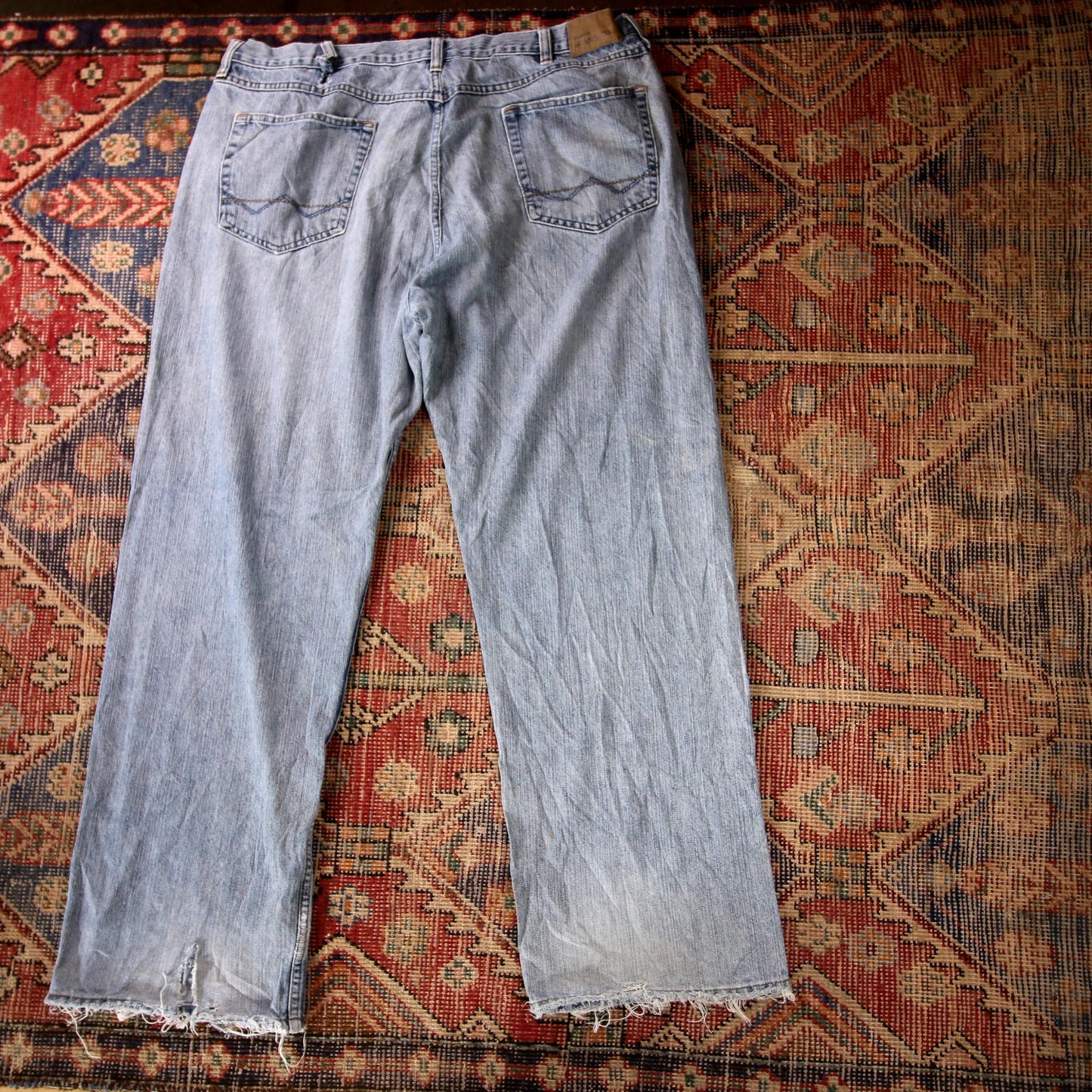 Wrangler W40 L31 Straight Leg Relaxed Fit Blue Denim Jeans