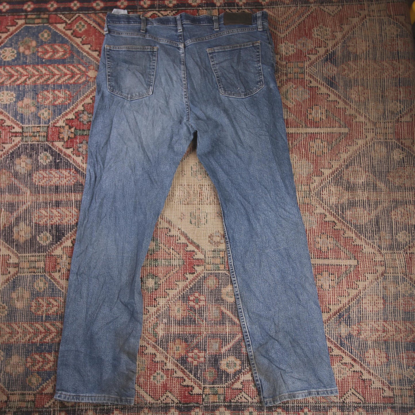 Wrangler W40 L30 Straight Leg Regular Fit Blue Denim Jeans