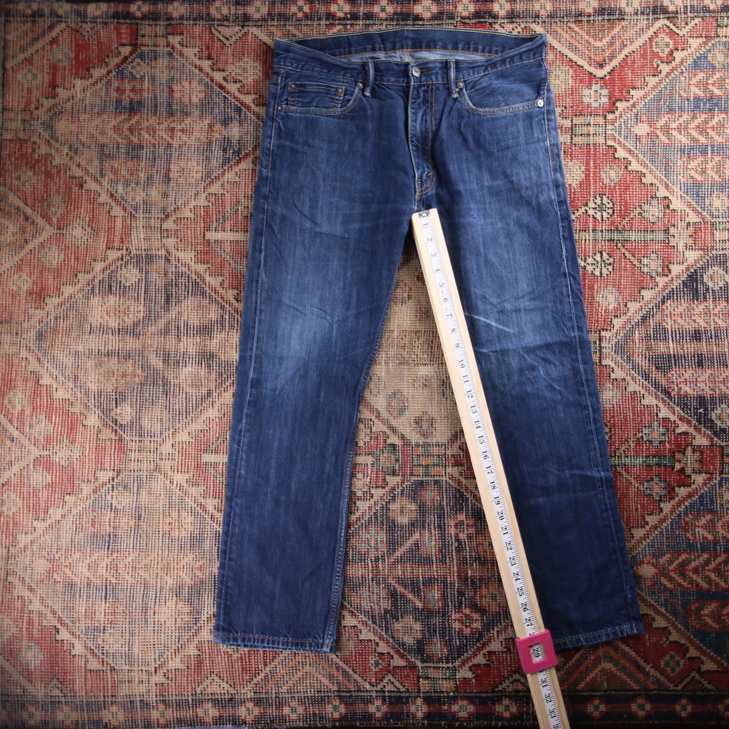Levi's 513 Red Tab W34 L29 Straight Leg Slim Fit Blue Denim Jeans