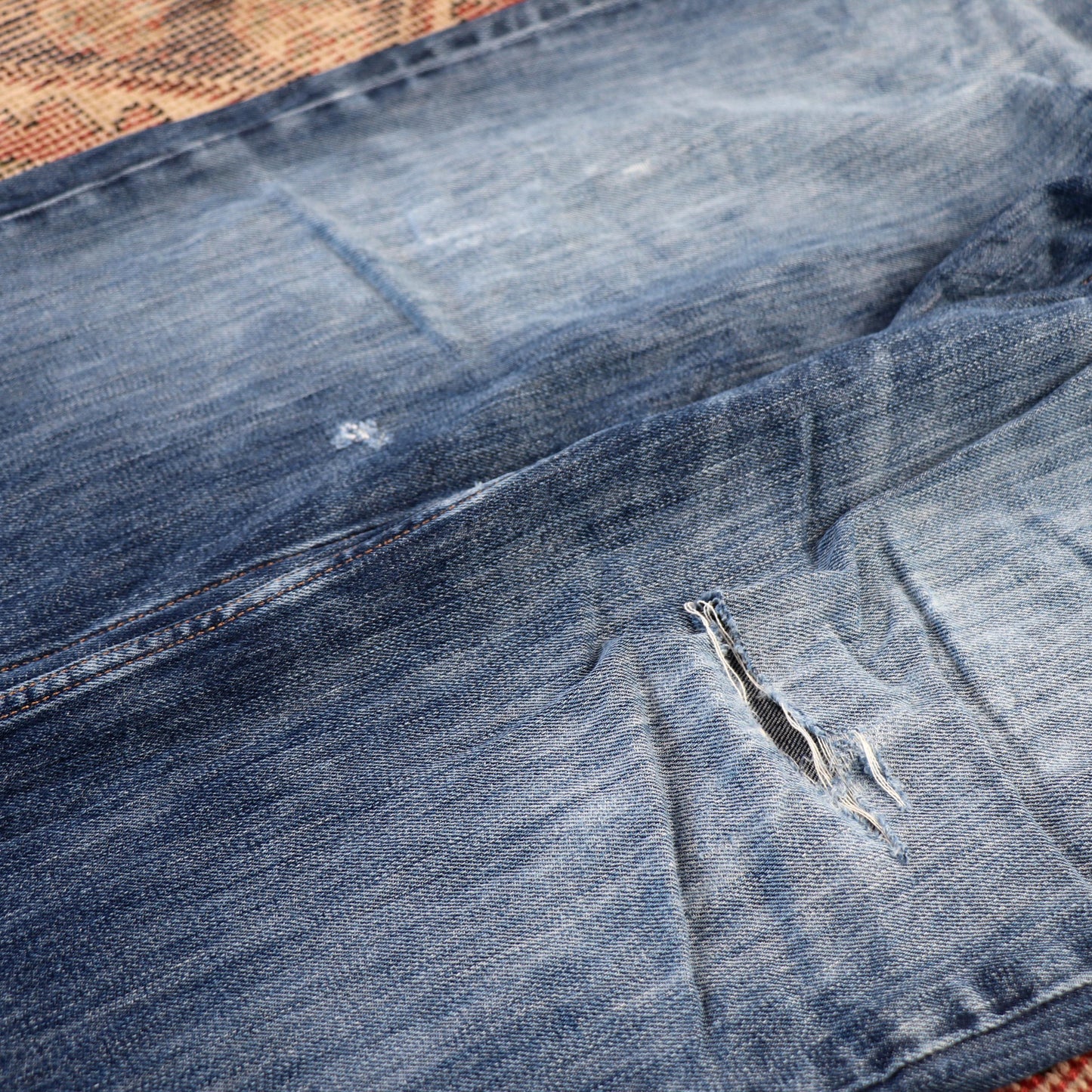 Levi's W34 L29 Straight Leg Classic Ripped Style Blue Denim Jeans