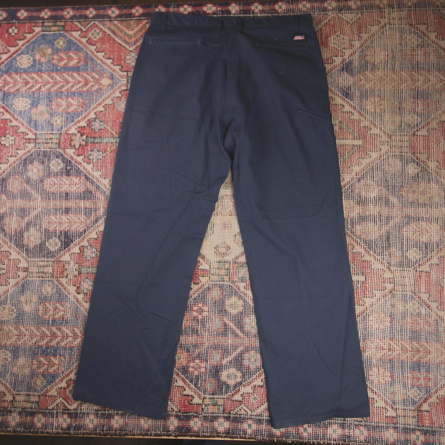 Dickies W36 L30 Straight Leg Blue Cotton Blend Trousers