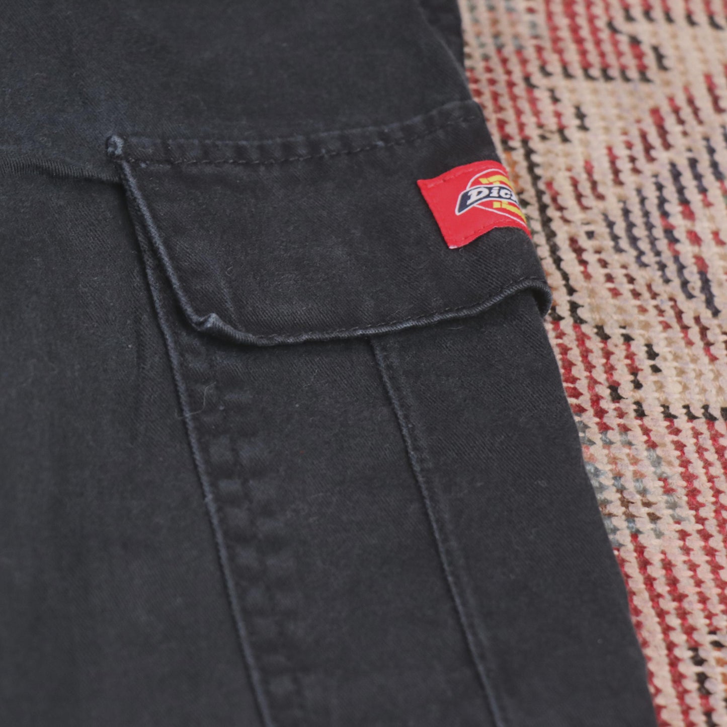 Dickies Double Knee W34 L25 Cargo Trousers Black Cotton Blend Trousers
