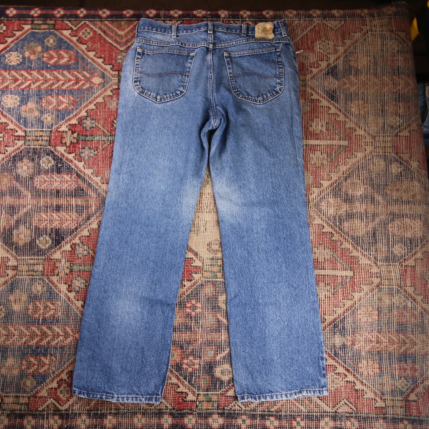 Lee W34 L30 Straight Leg Relaxed Fit Blue Denim Jeans