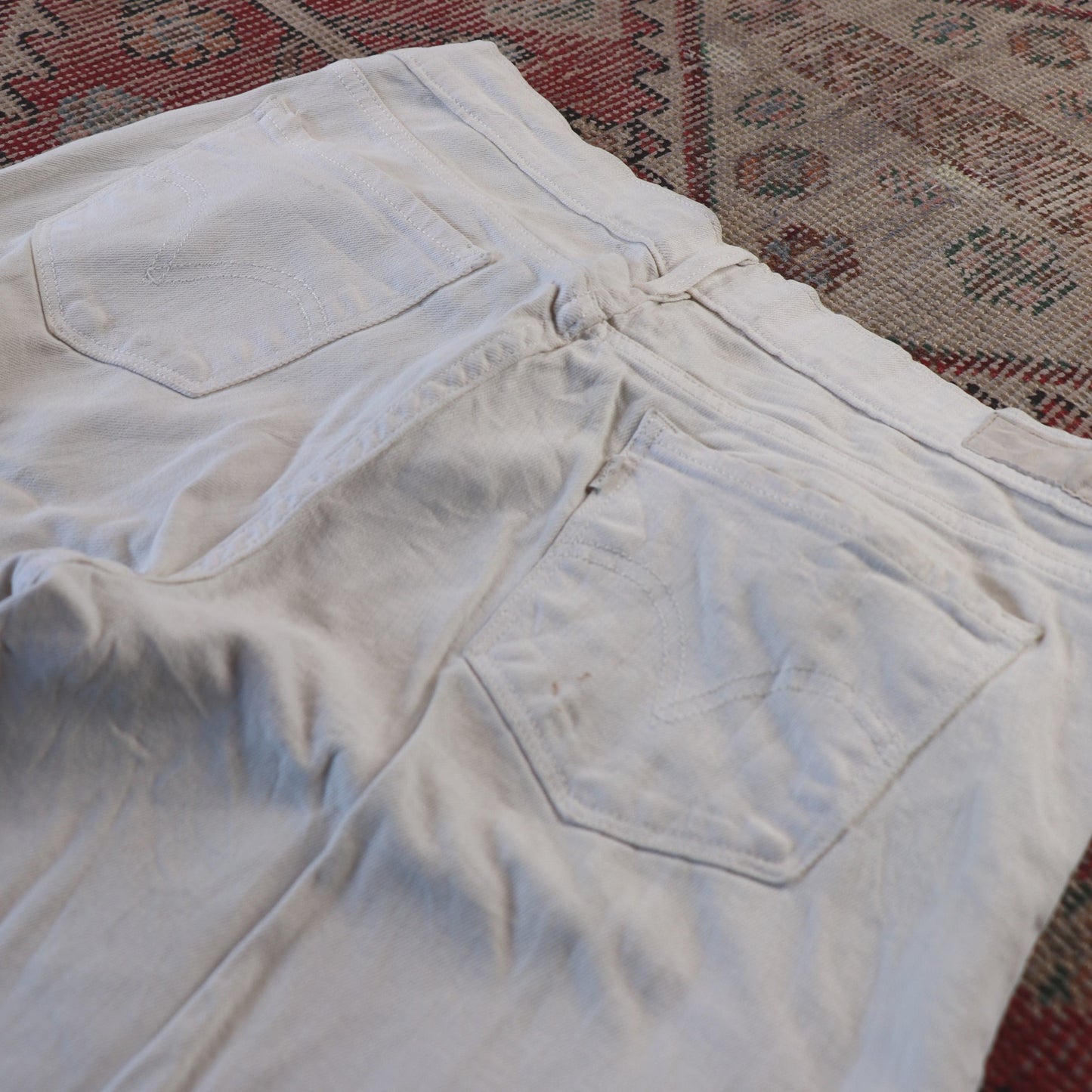 Levi's 505 W30 L30 Straight Leg Regular Fit White Denim Jeans