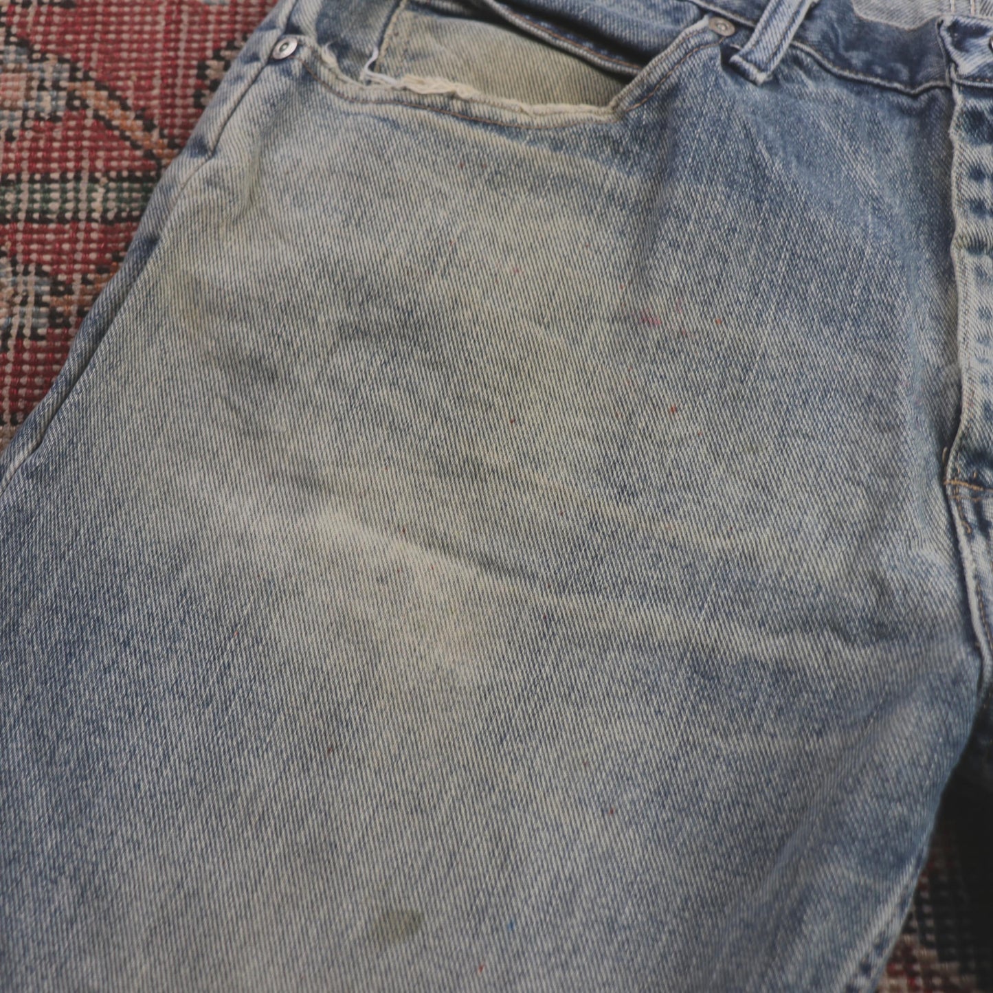 Wrangler W34 L30 Straight Leg Loose Fit Blue Denim Jeans