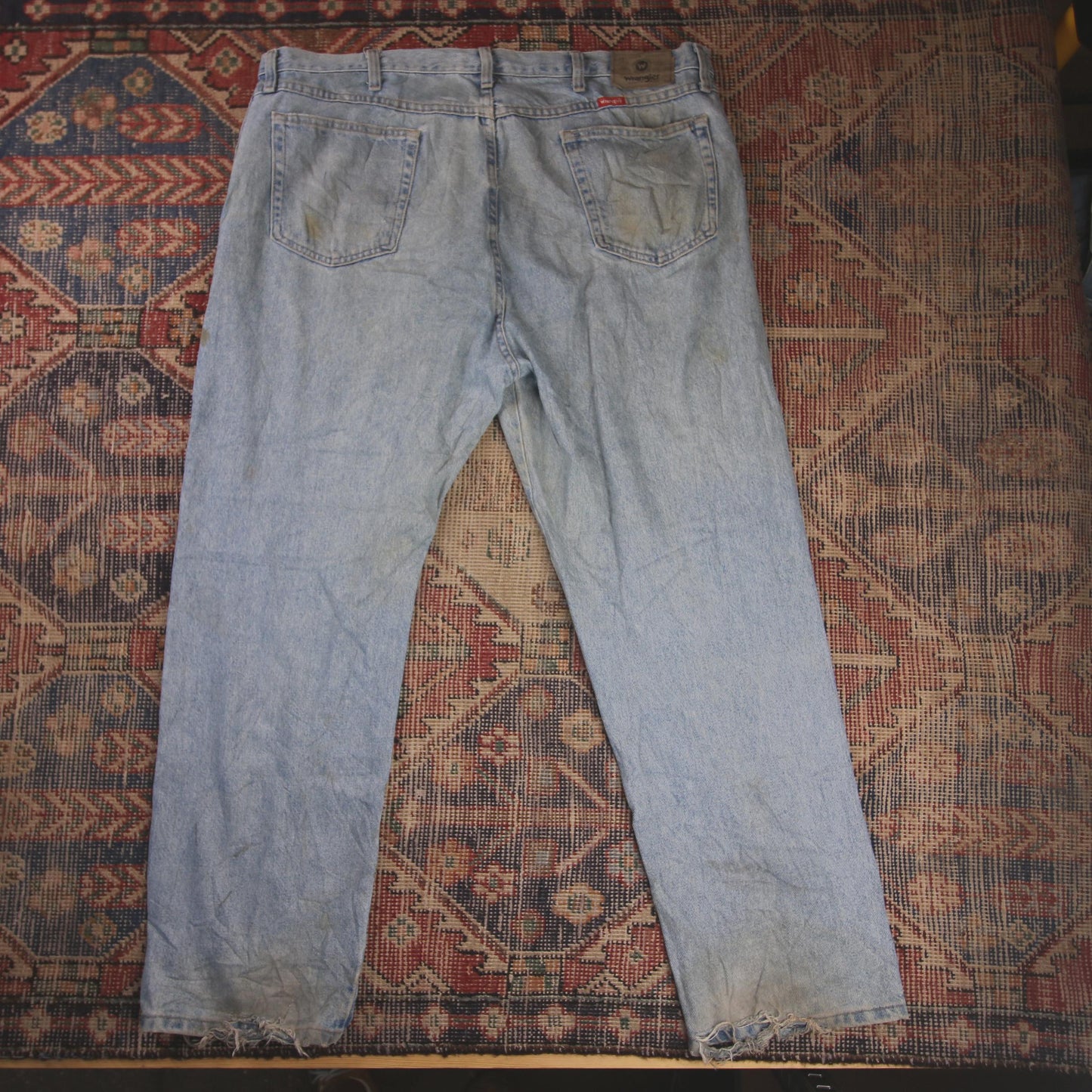 Wrangler W42 L30 Straight Leg Relaxed Fit Blue Denim Jeans