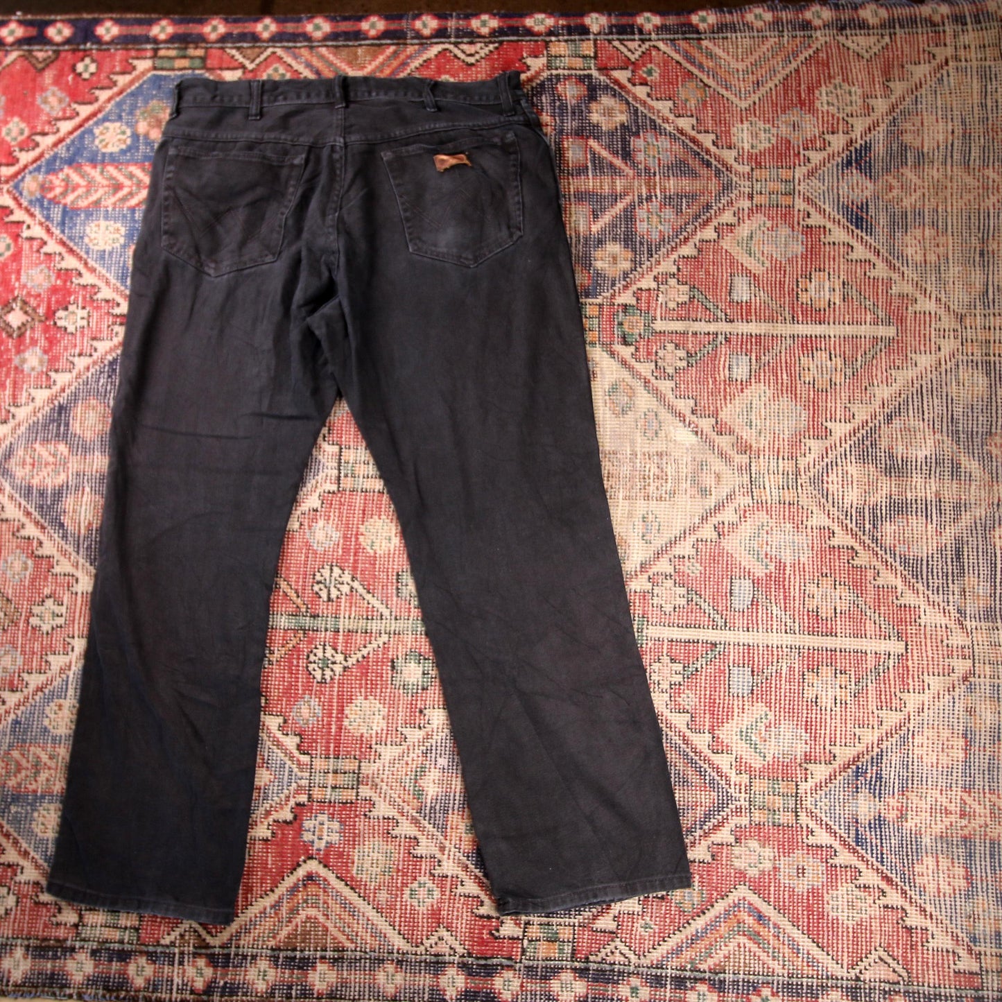 Wrangler W36 L29 Straight Leg Relaxed Fit Black Denim Jeans