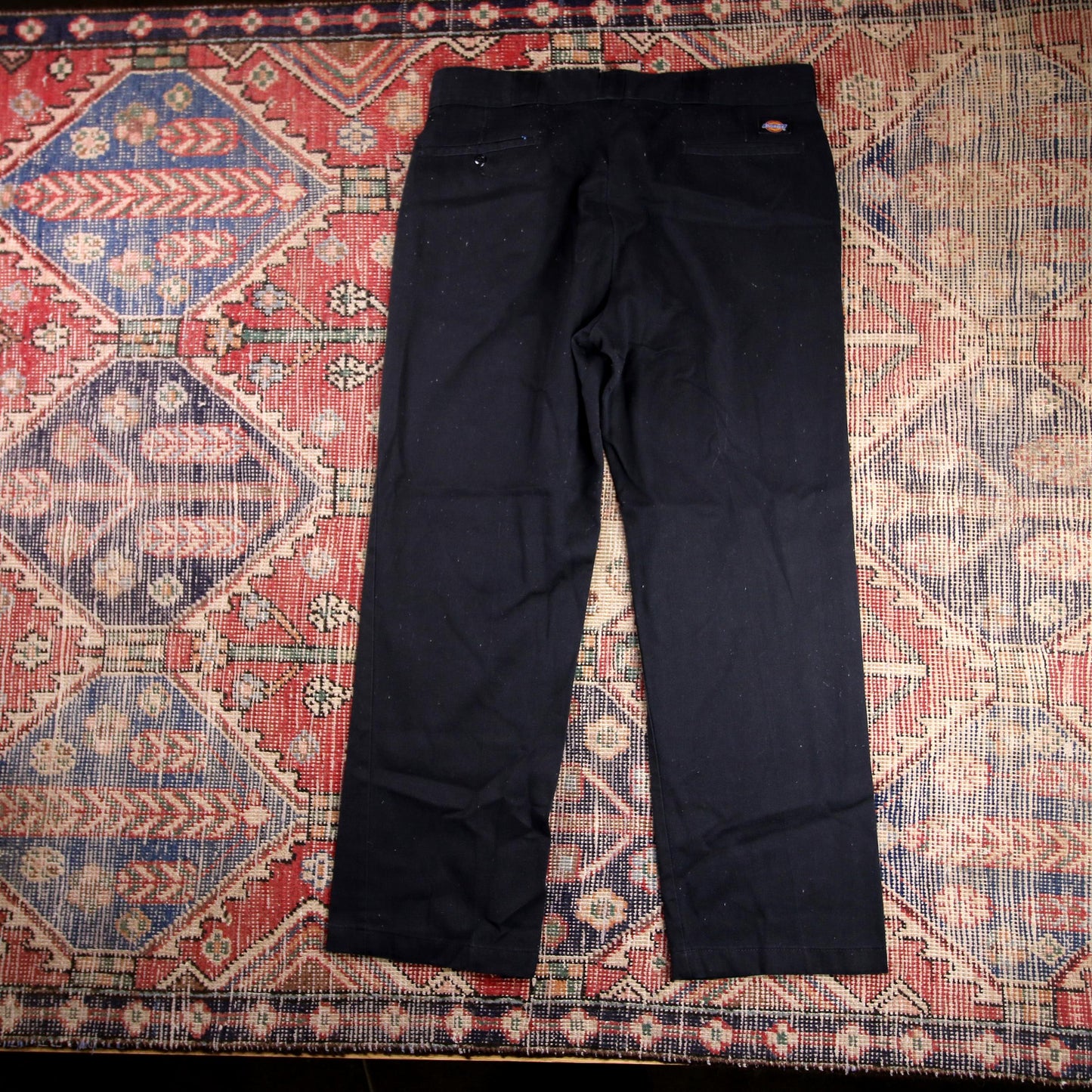 Dickies W34 L27 Straight Leg Black Cotton Blend Trousers