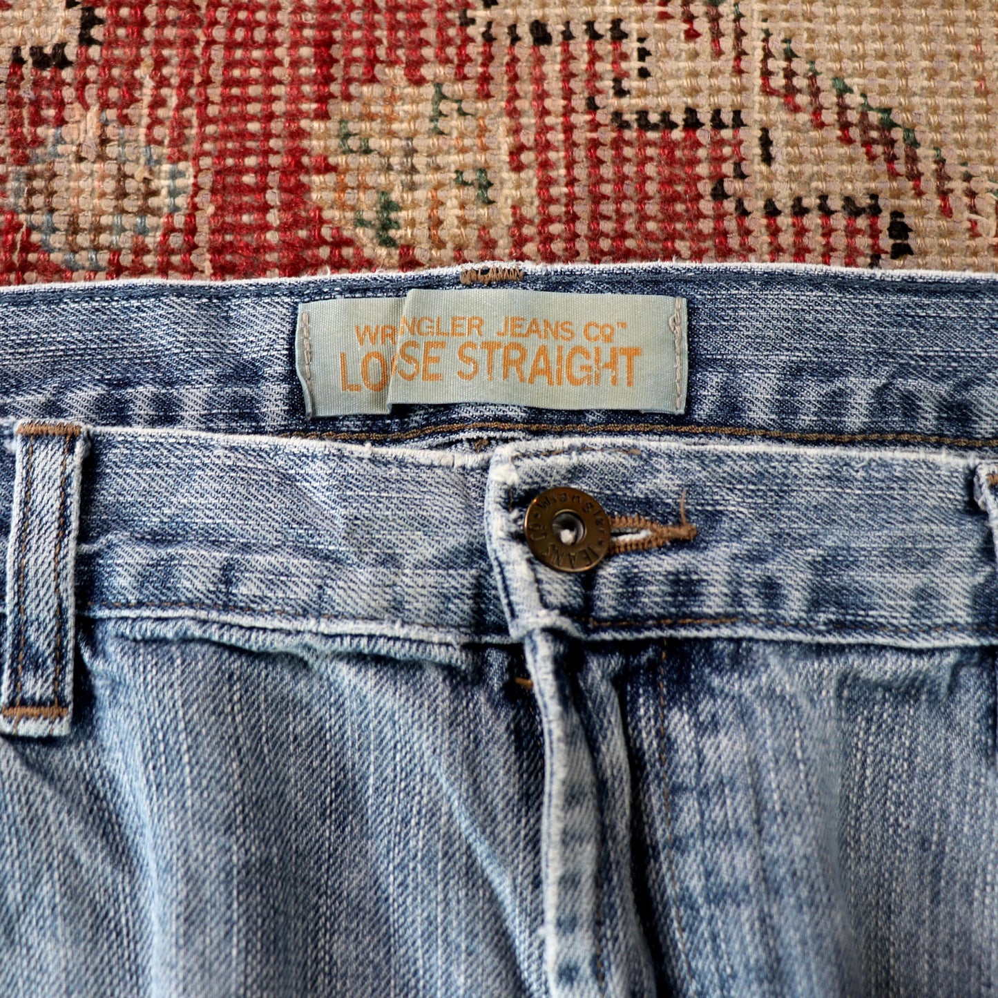 Wrangler W40 L31 Straight Leg Relaxed Fit Blue Denim Jeans