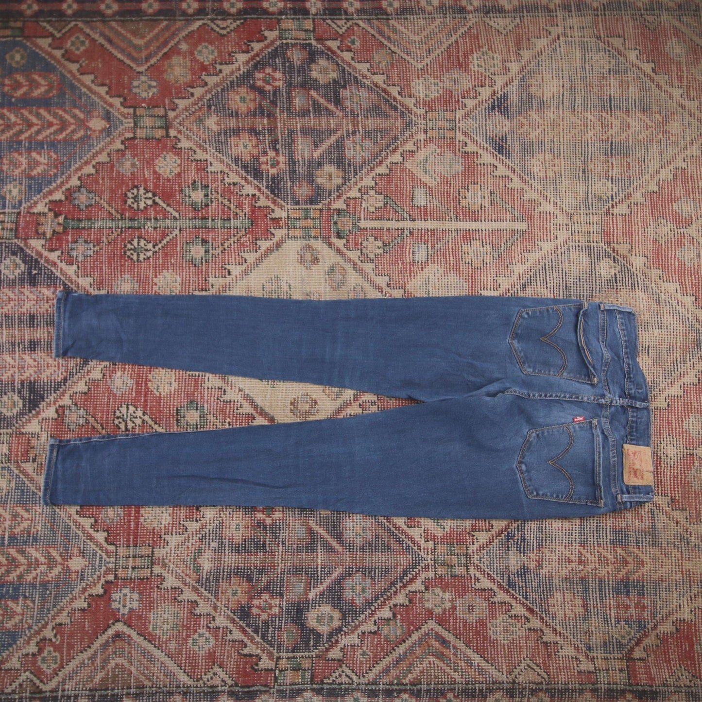 Levi's 710 W28 L29 Skinny Classic Ripped Style Blue Denim Jeans
