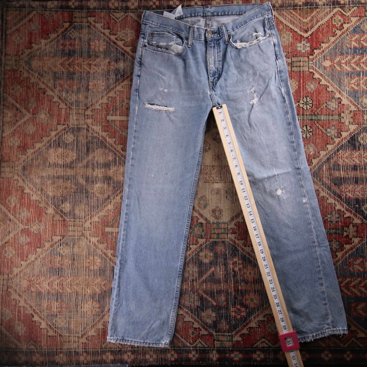 Levi's 514 Red Tab W34 L31 Straight Leg Blue Denim Jeans