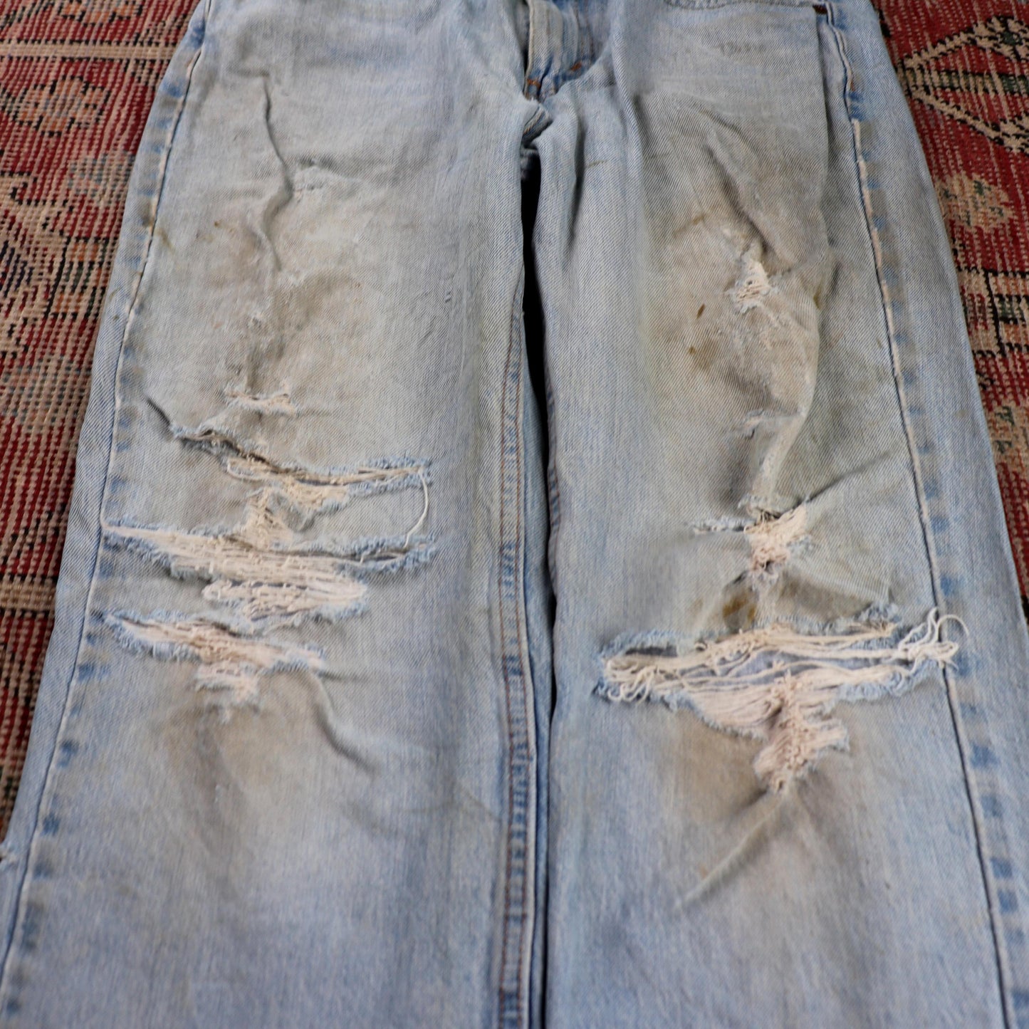 Levi's 514 W30 L32 Straight Leg Classic Ripped Style Blue Denim Jeans