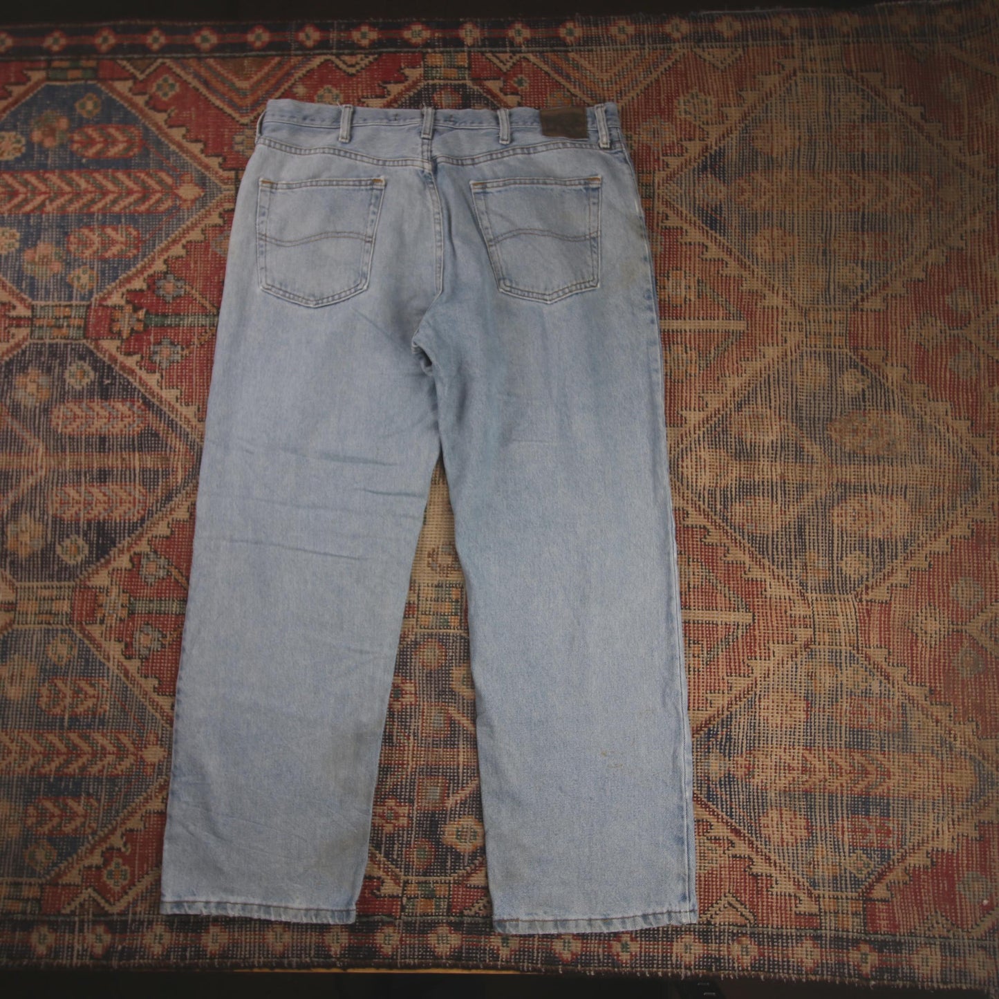 Lee W36 L29 Tapered Leg Relaxed Fit Classic Ripped Style Blue Denim Jeans