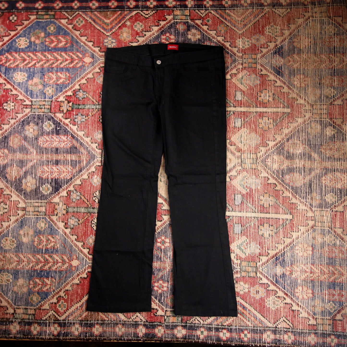Dickies W34 L27 Straight Leg Black Cotton Blend Trousers