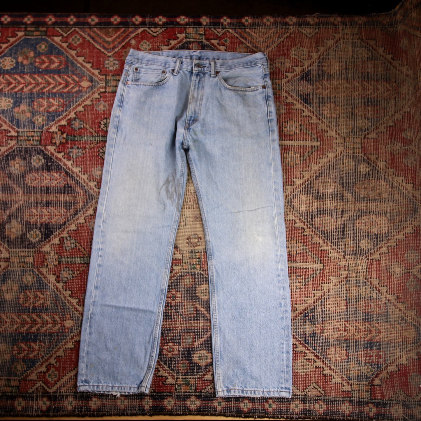 Levi's 505 W34 L28 Straight Leg Regular Fit Blue Denim Jeans