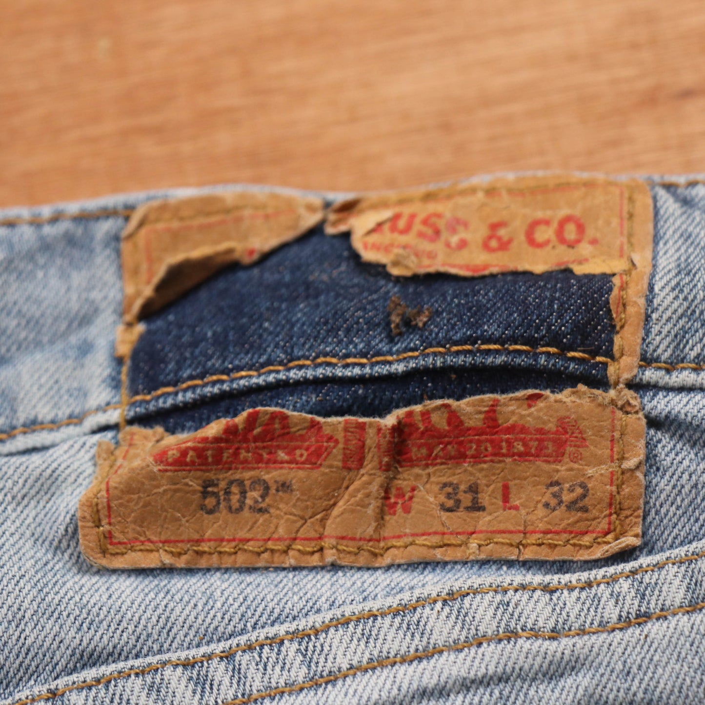 Levi's 502 Red Tab W32 L32 Tapered Leg Regular Fit Blue Denim Jeans