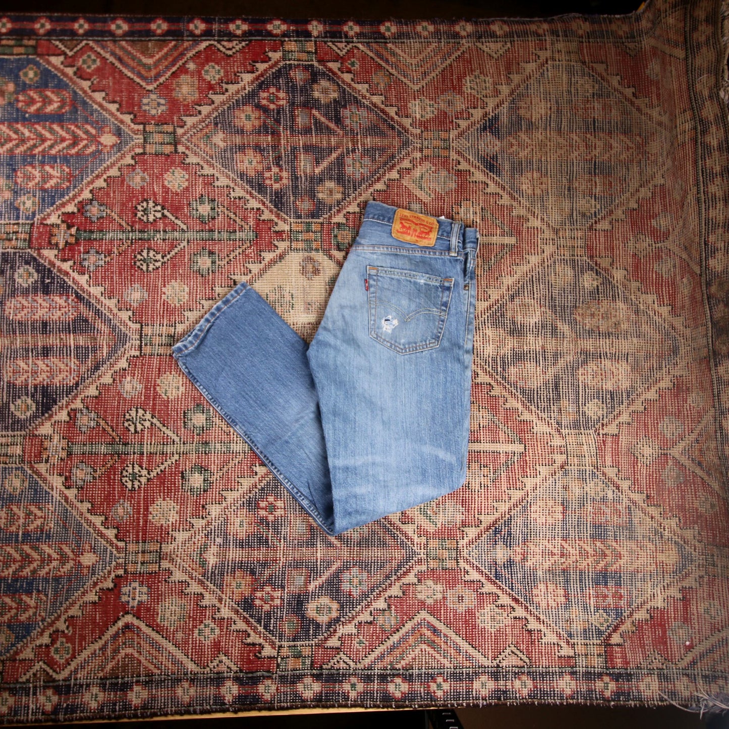 Levi's 511 W30 L29 Slim Fit Classic Ripped Style Blue Denim Jeans