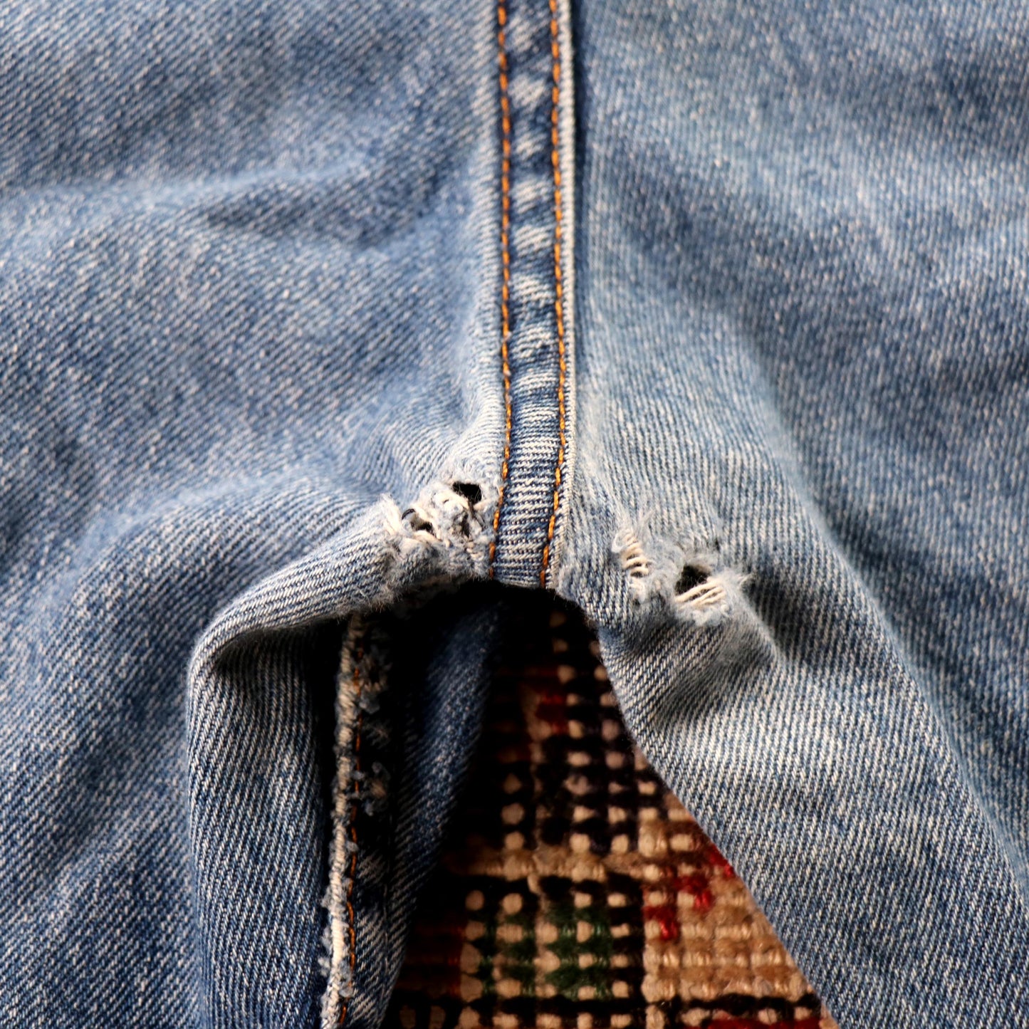 Levi's Orange Tab W38 L34 Straight Leg Classic Ripped Style Blue Denim Jeans