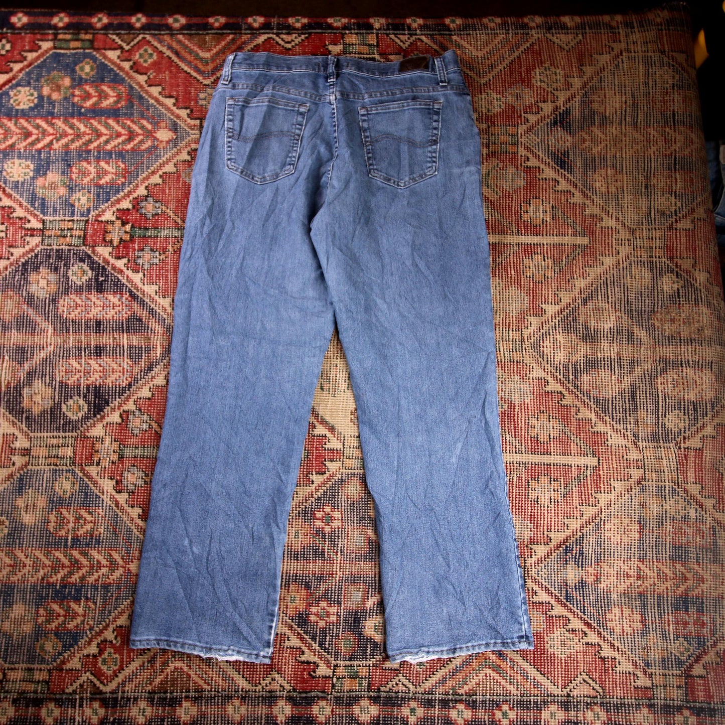 Lee W34 L28 Straight Leg Relaxed Fit Blue Denim Jeans