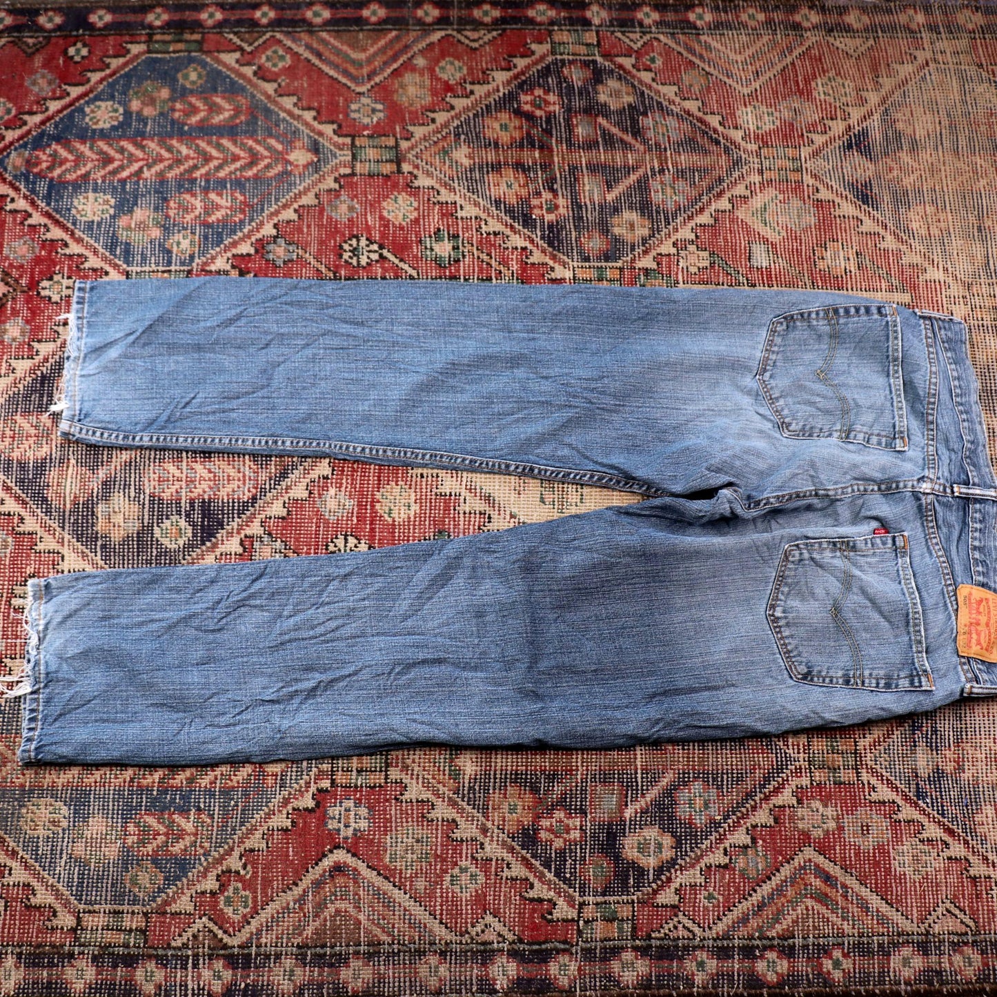 Levi's W34 L30 Straight Leg Classic Ripped Style Blue Denim Jeans