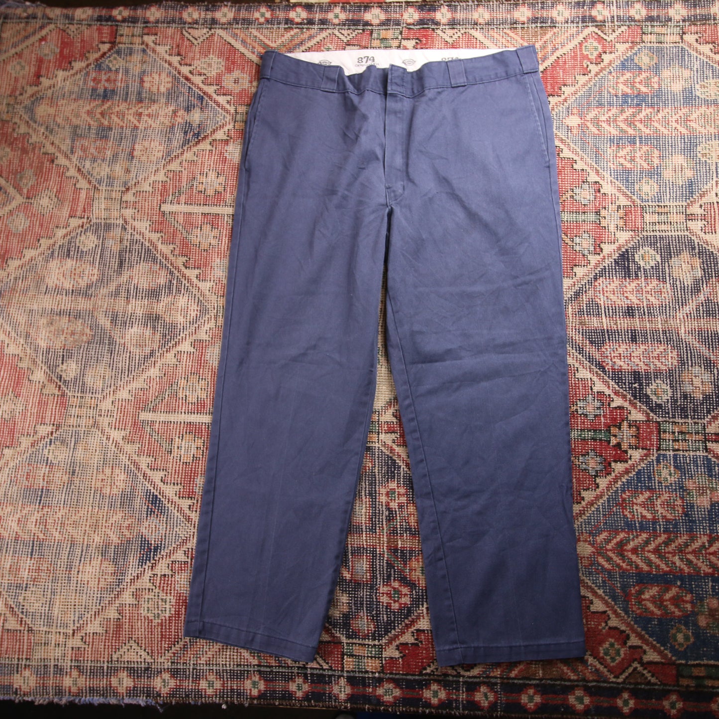 Dickies 874 W40 L28 Straight Leg Blue Cotton Blend Trousers