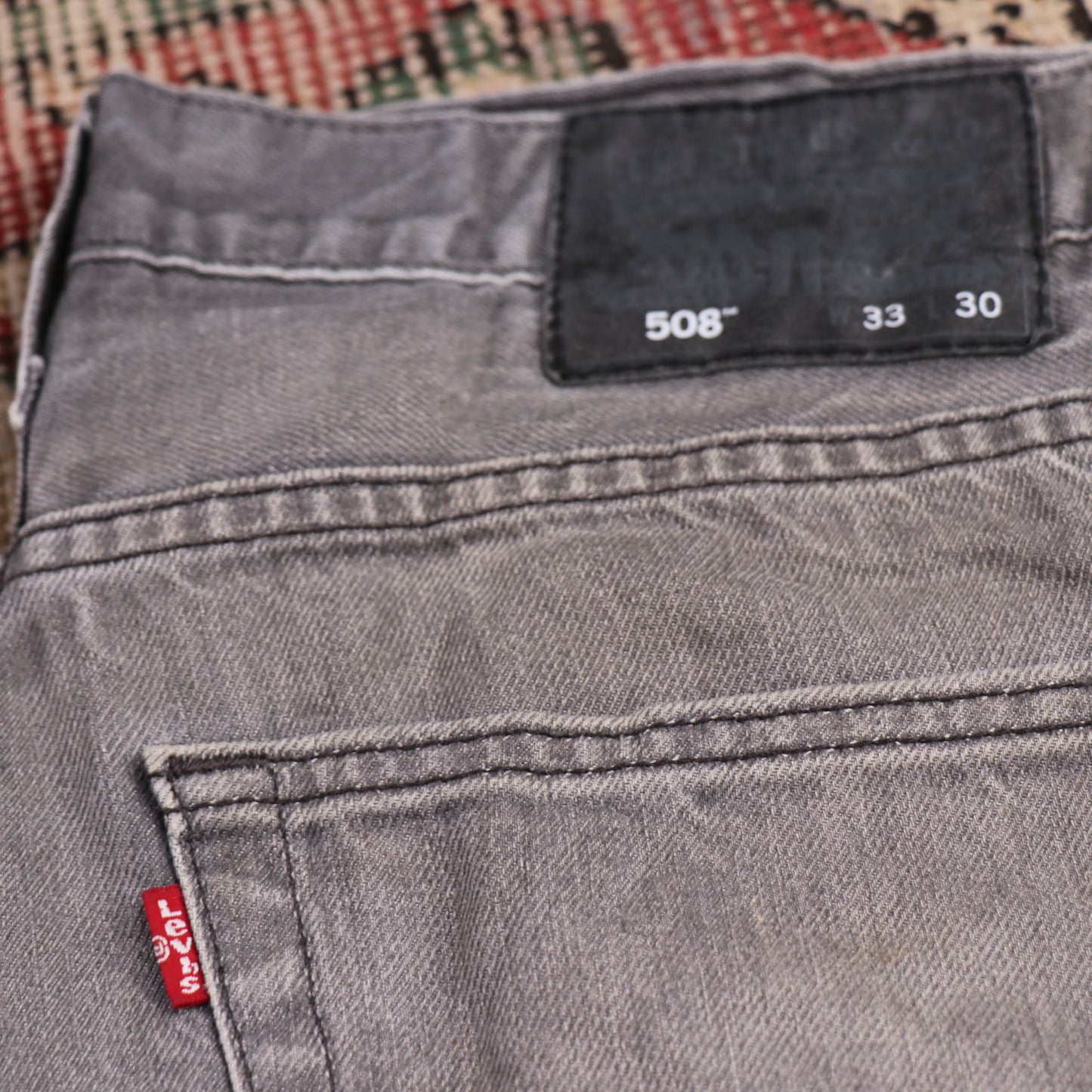 Levi's 508 W34 L26 Tapered Leg Regular Fit Grey Denim Jeans