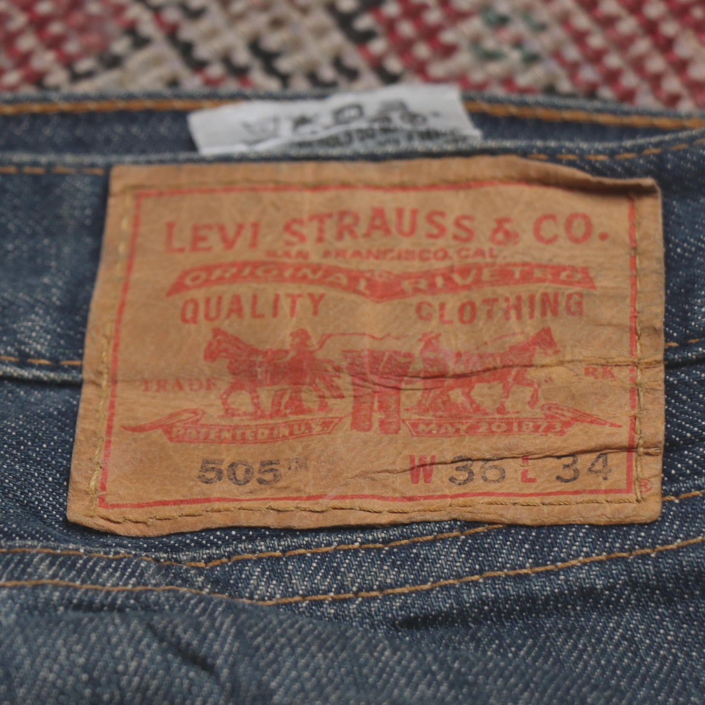 Levi's 505 W38 L34 Straight Leg Regular Fit Blue Denim Jeans