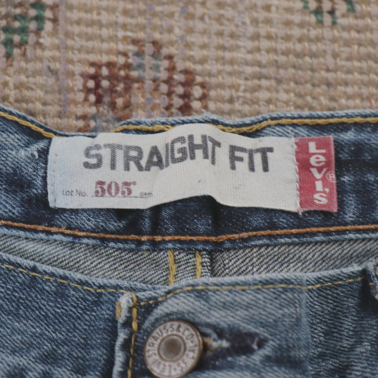 Levi's 505 Red Tab W38 L30 Straight Leg Regular Fit Blue Denim Jeans