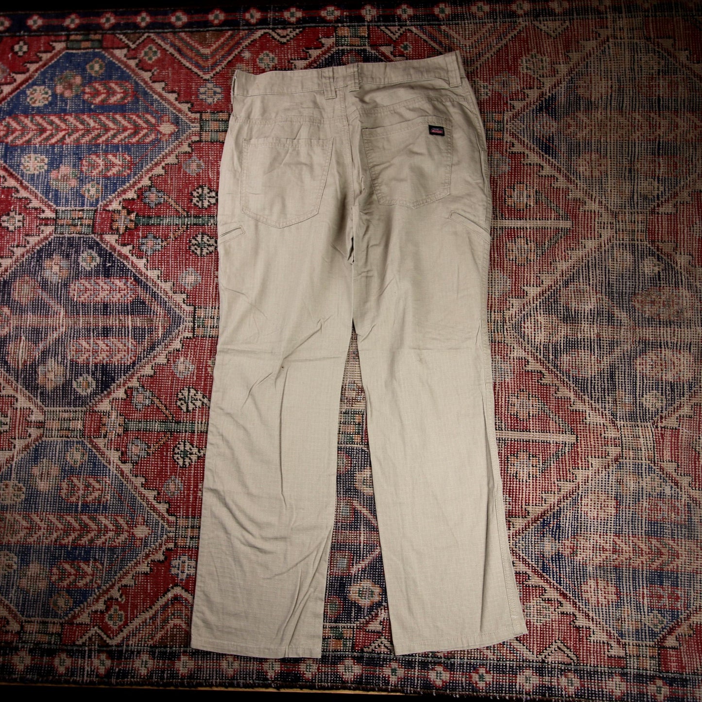 Dickies W32 L30 Straight Leg Beige Cotton Blend Trousers