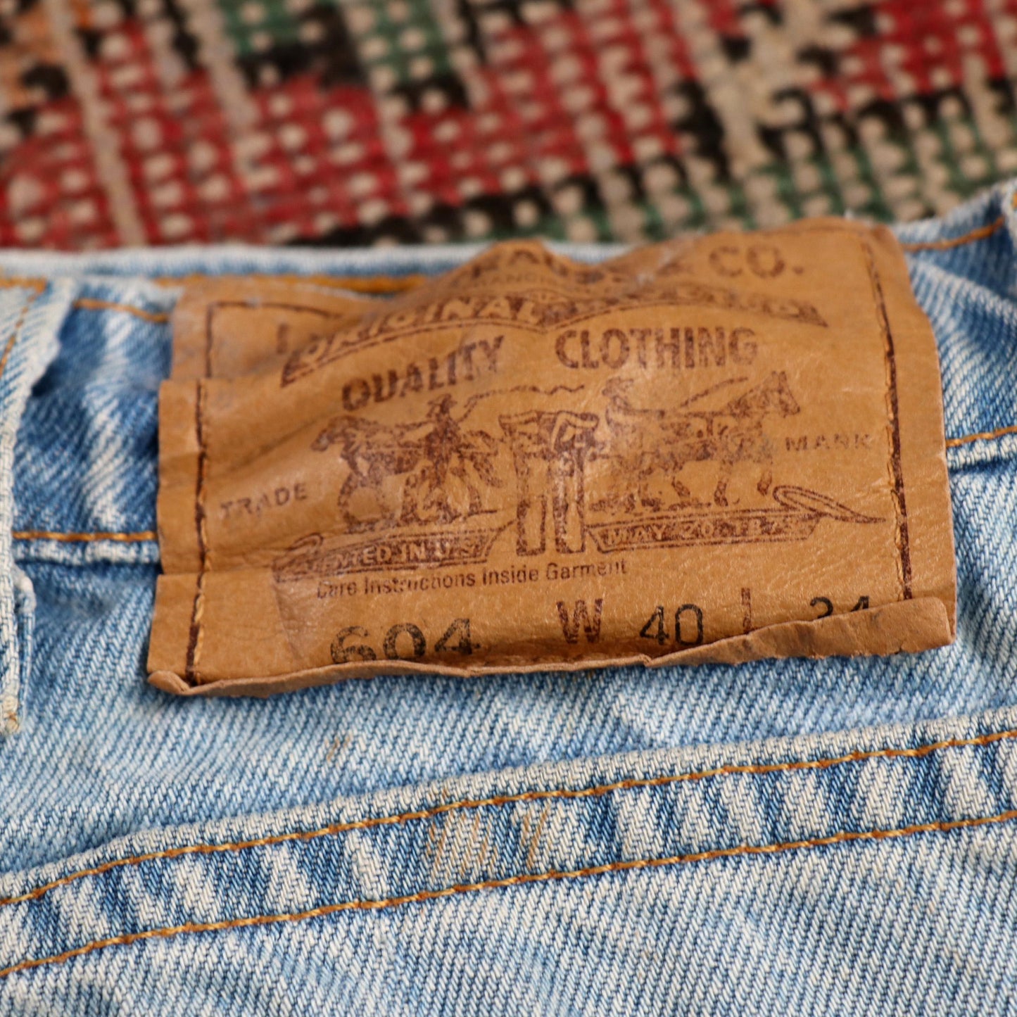 Levi's 604 Orange Tab W38 L31 Loose Fit Blue Denim Jeans