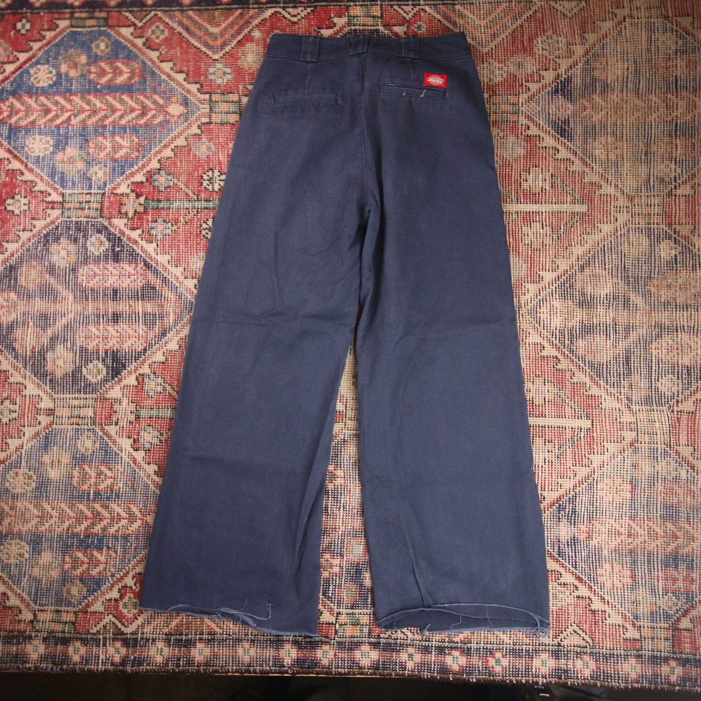 Dickies W26 L27 Straight Leg Blue Cotton Blend Trousers