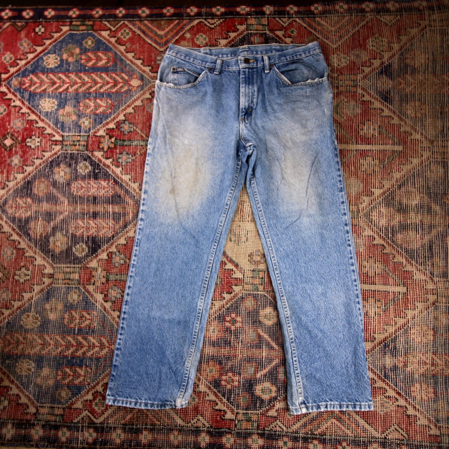 Lee W34 L27 Straight Leg Relaxed Fit Blue Denim Jeans