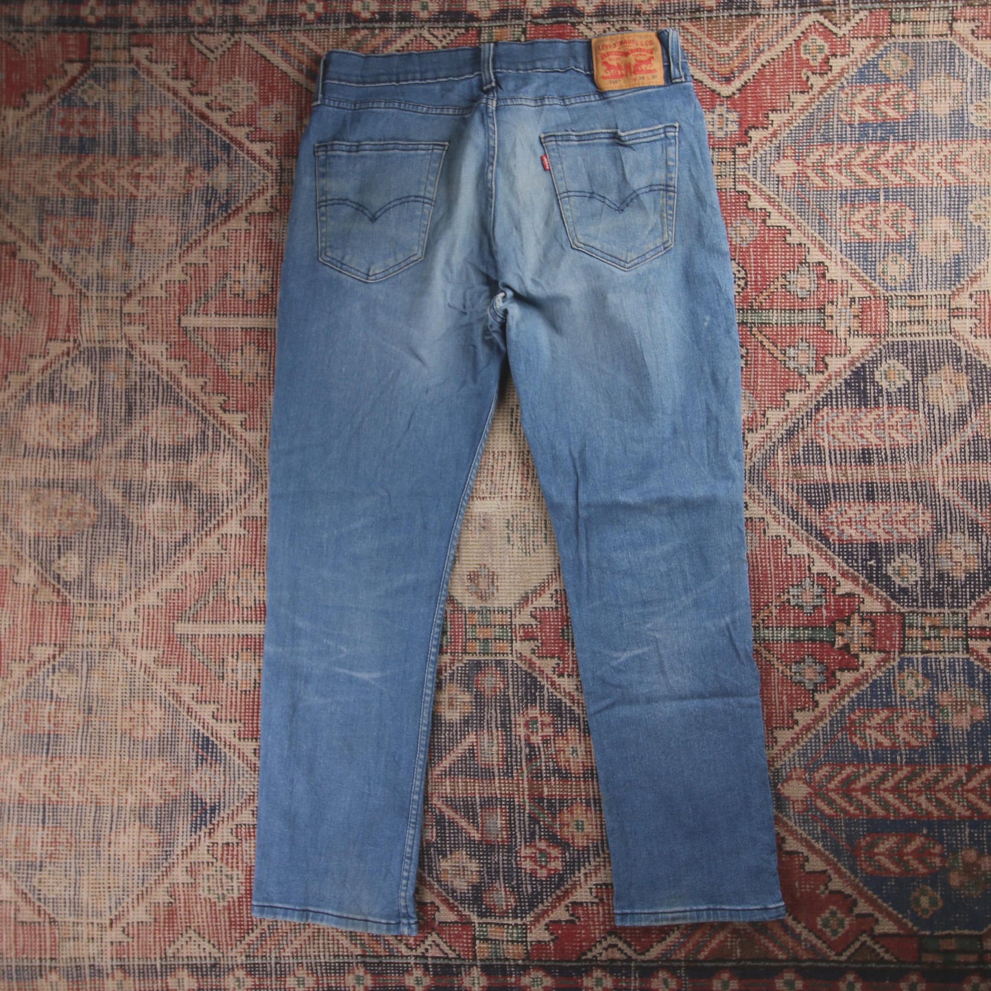 Levi's 514 Red Tab W28 L29 Straight Leg Blue Denim Jeans
