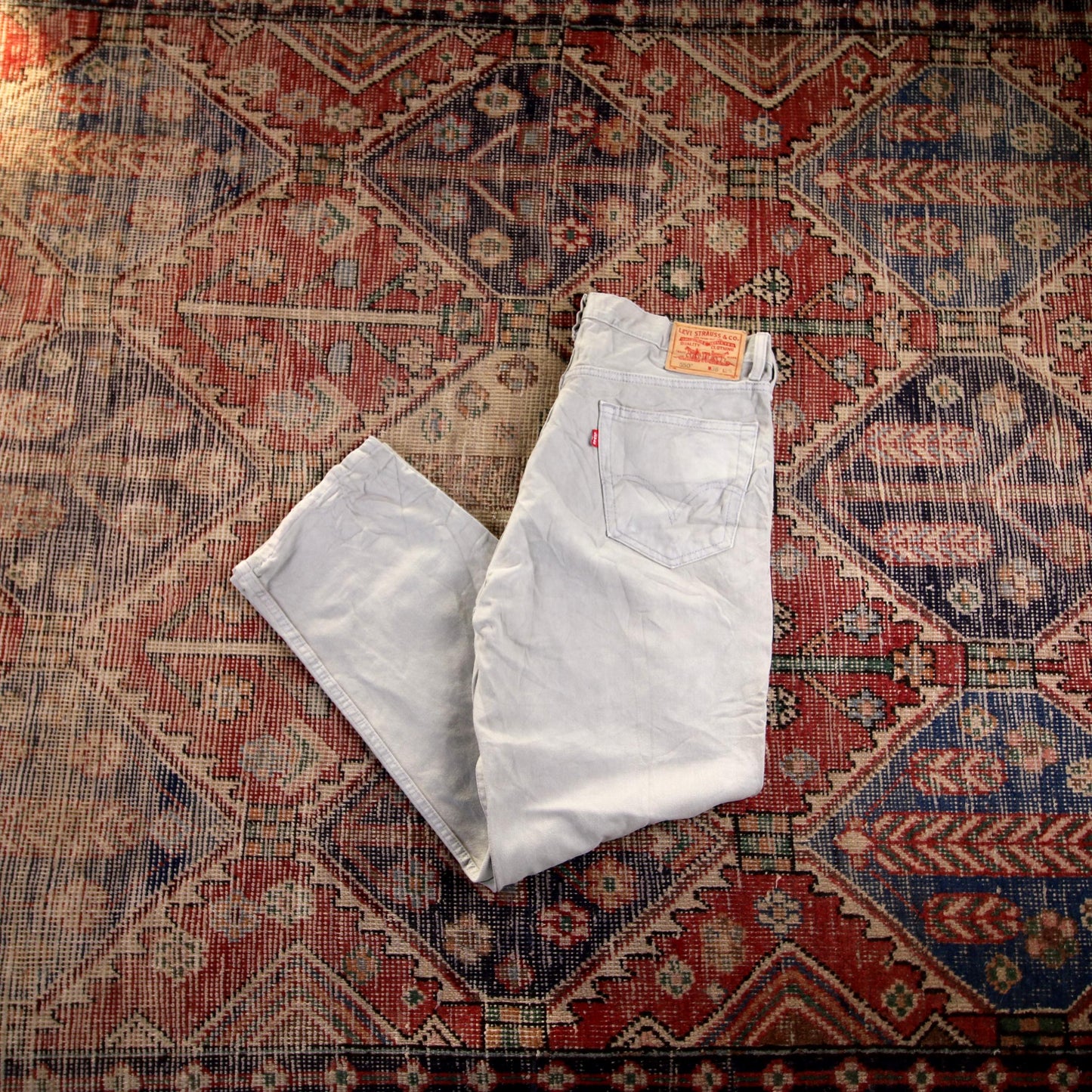 Levi's 550 W34 L28 Tapered Leg Relaxed Fit Beige Denim Jeans