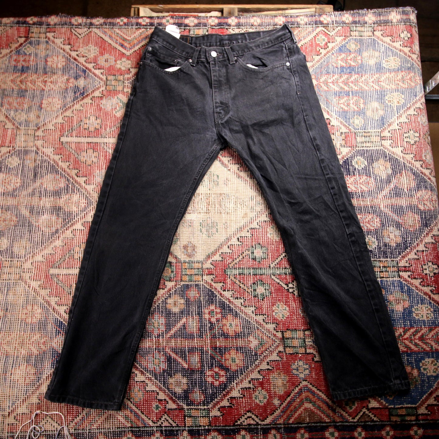 Levi's 505 W32 L29 Straight Leg Regular Fit Black Denim Jeans