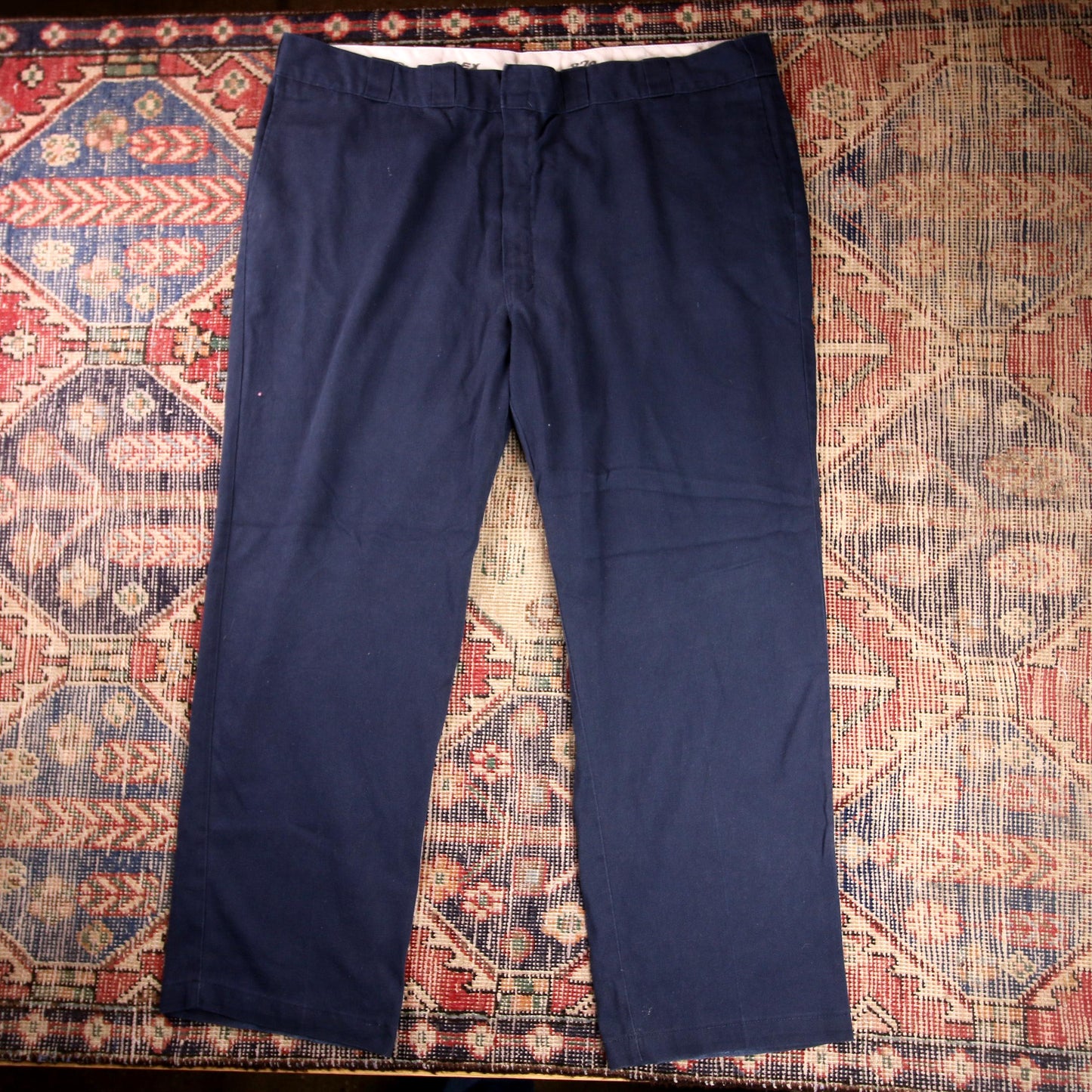 Dickies W46 L30 Straight Leg Blue Cotton Blend Trousers