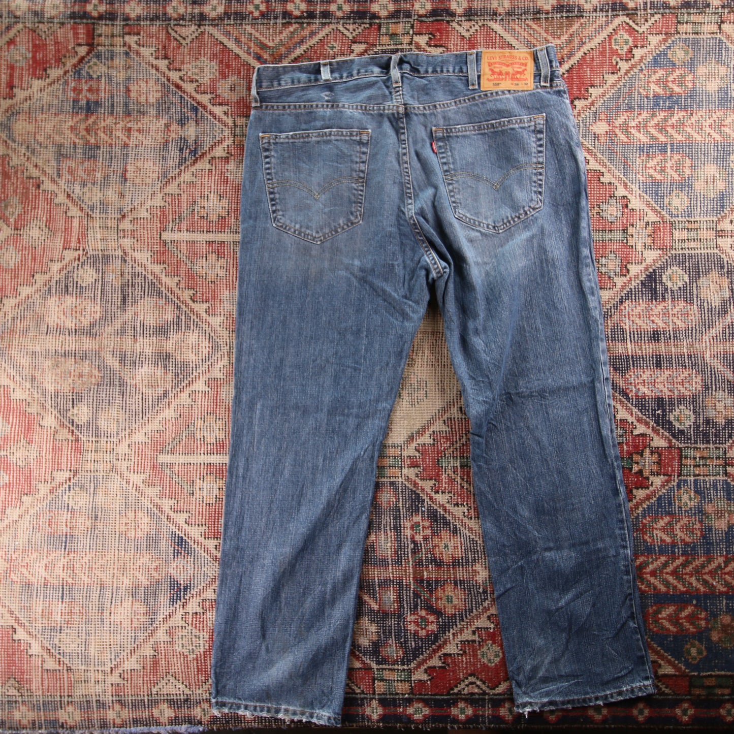 Levi's 559 Red Tab W40 L30 Straight Leg Relaxed Fit Blue Denim Jeans