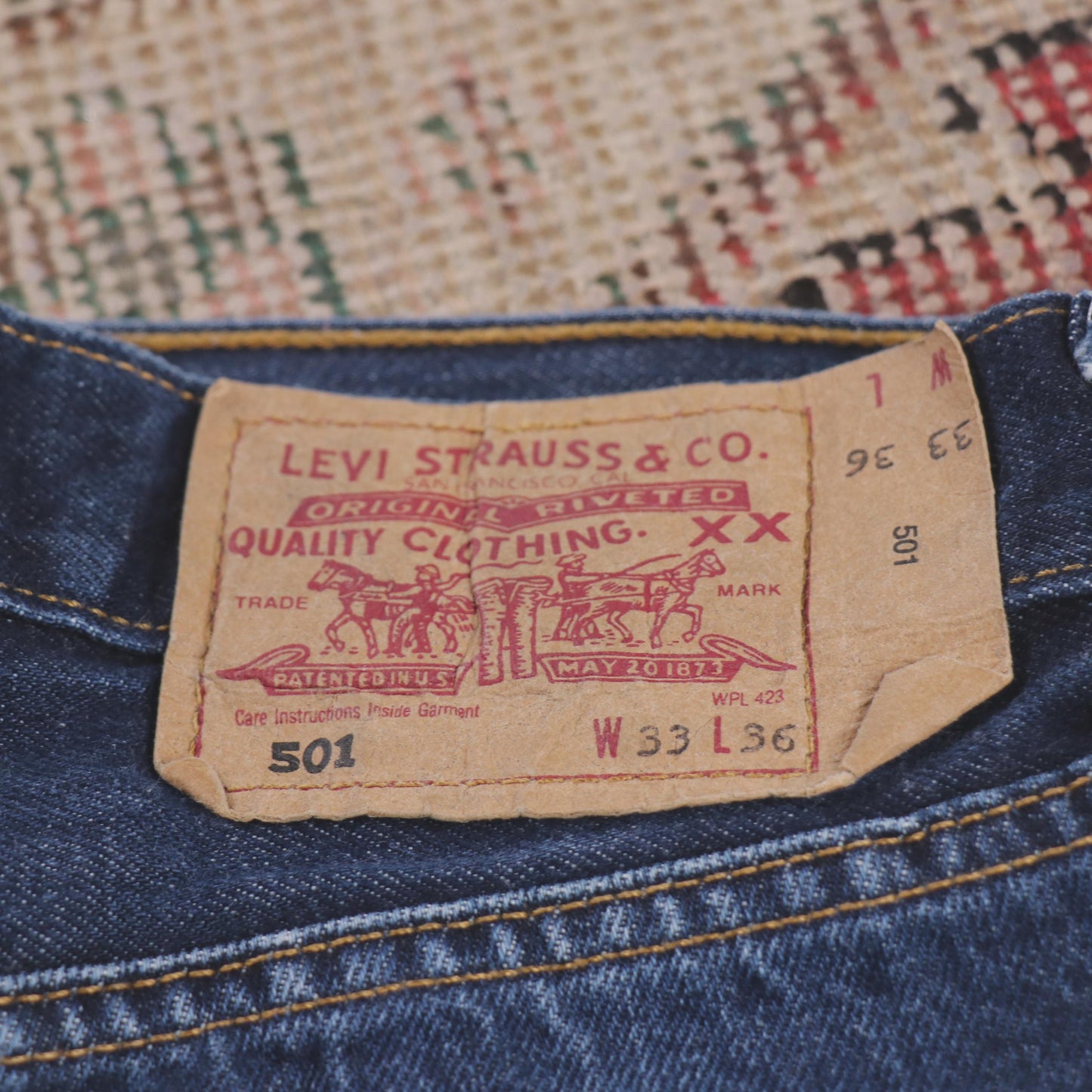 Levi's 501 W33 L27 Original Fit Blue Denim Jeans