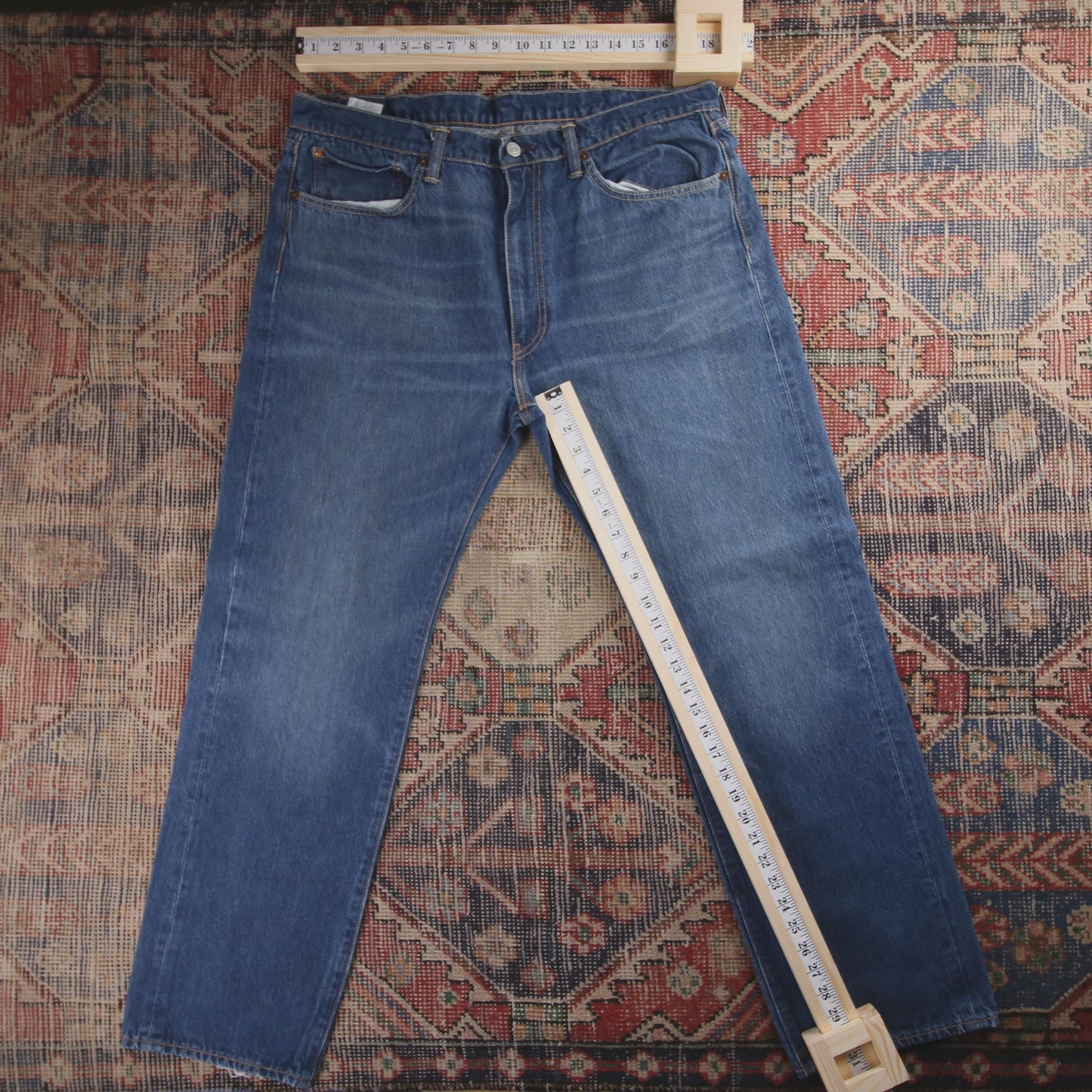 Levi's 505 Red Tab W34 L31 Straight Leg Regular Fit Blue Denim Jeans